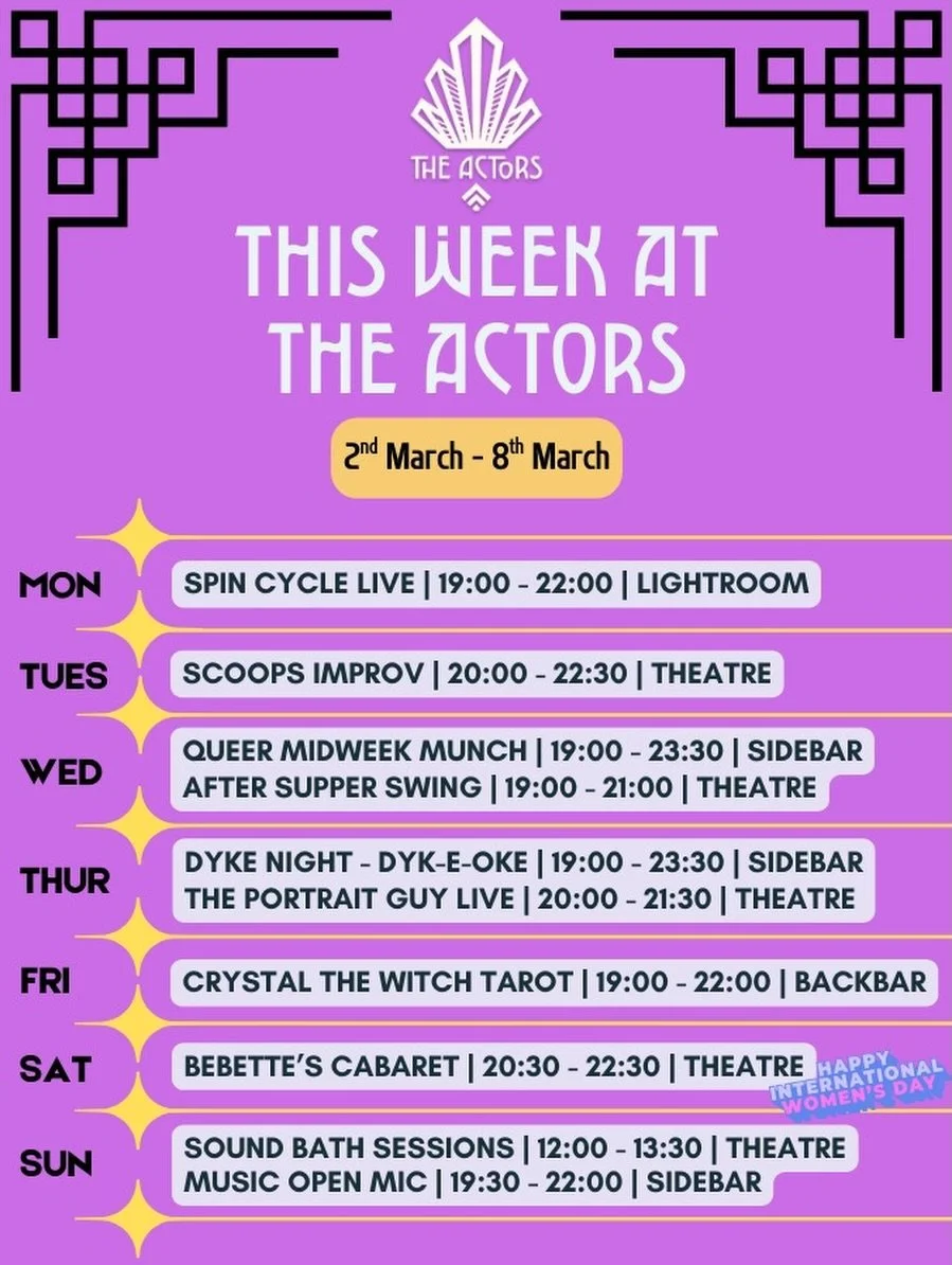What&rsquo;s that big yellow thing in the sky? 
It&rsquo;s the start of Spring!! ☀️🐇 

Event Highlights this week - 
Monday - Spin Cycle 🌀; 
Tuesday - Scoops Improv 🍨, Poetry Open Mic 🧑&zwj;🎤
Wednesday - Midweek Munch, After Supper Swing 🕺🏽💃?