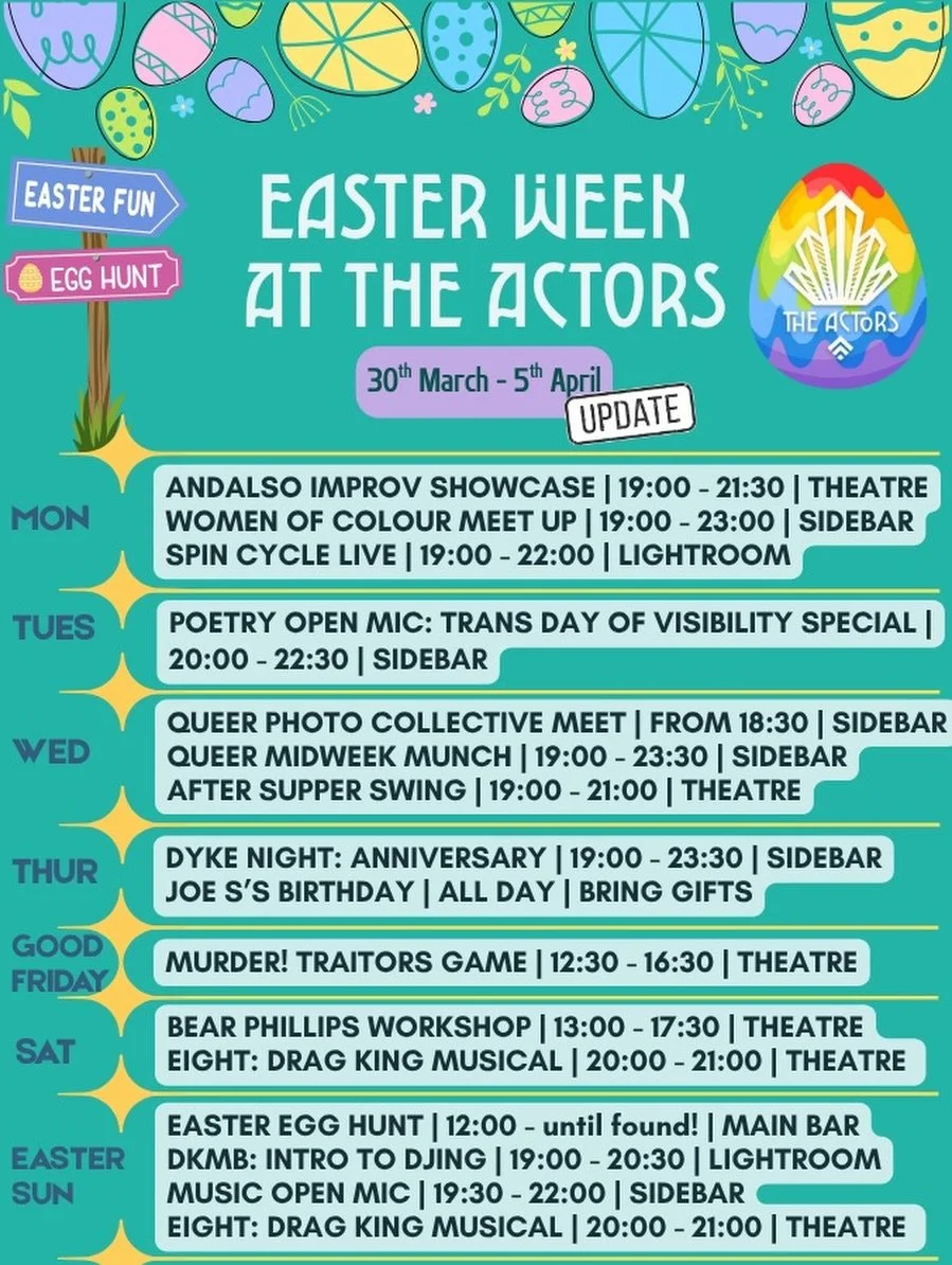 It&rsquo;s Easter&hellip; birds hop, bunnies skip, and someone somewhere has an event with your name on it&hellip; it&rsquo;s us! 
Check out this weeks Easter week listings! (Updated edition..)

Event Highlights this week - 
Monday - AndAlso Improv S
