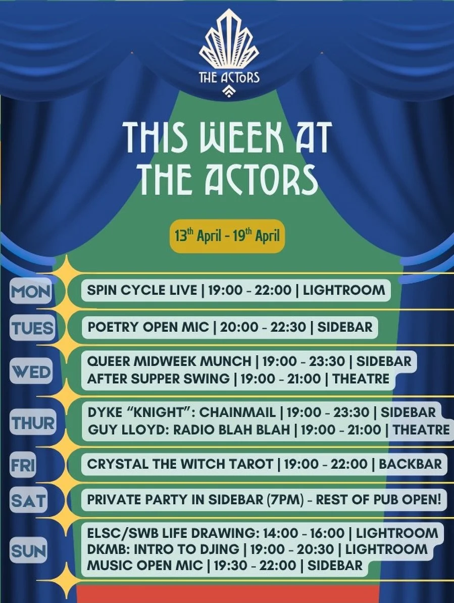 Happy new week! 
Our @brightonfringe programme has landed - come down to the pub to pick your free copy and get booking for events in May!
Meanwhile&hellip; here&rsquo;s a look at the week ahead:

Event Highlights this week - 
Monday - Spin Cycle wit