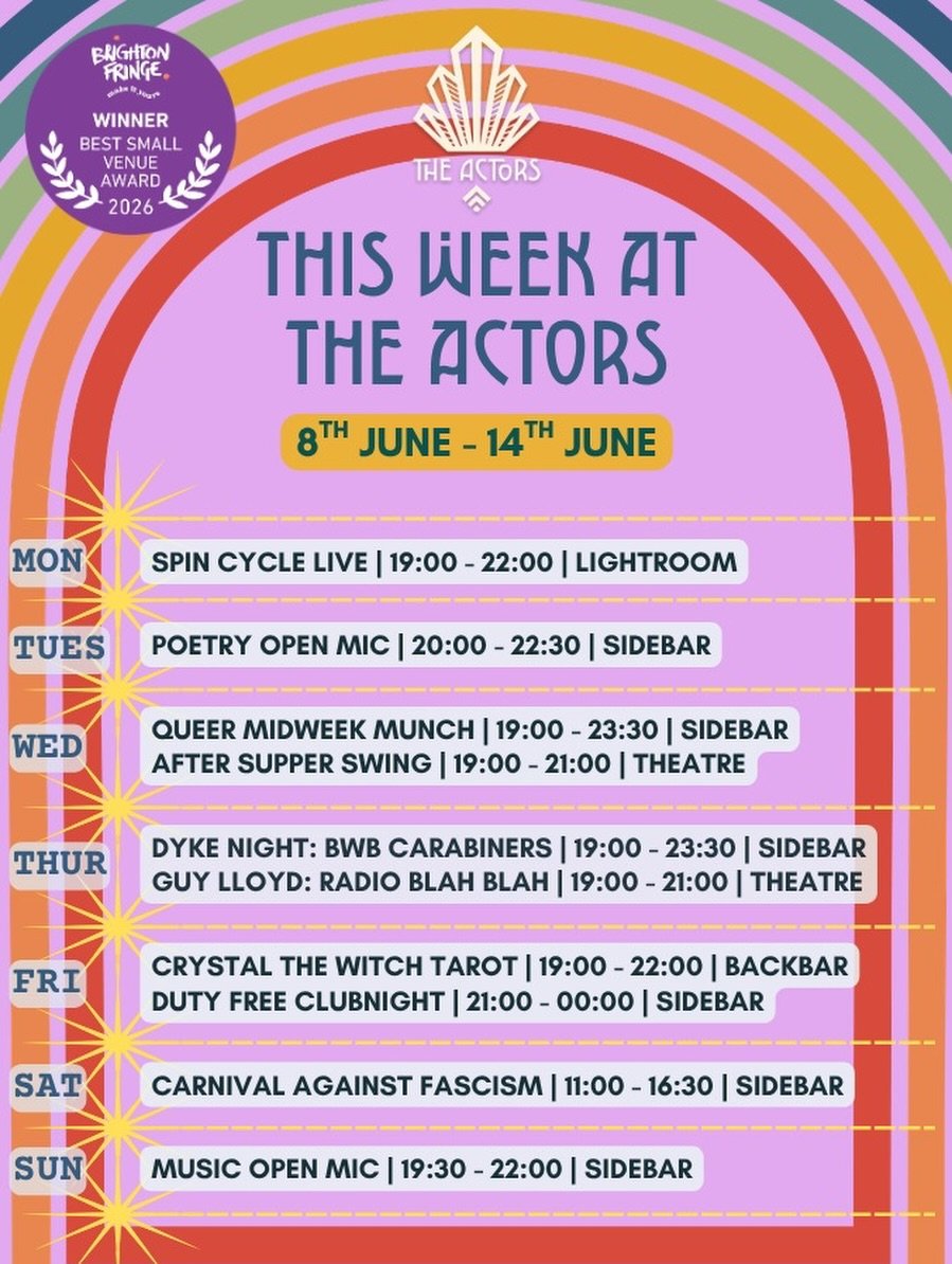 Let&rsquo;s forget the rain outside and focus on the fun we have indoors! 
Here&rsquo;s what we have coming up this week.. 

Event Highlights this week - 
Monday - Spin Cycle with Slack City 🌀; 
Tuesday - Poetry Open Mic 🎤, Queer Running Club bag d