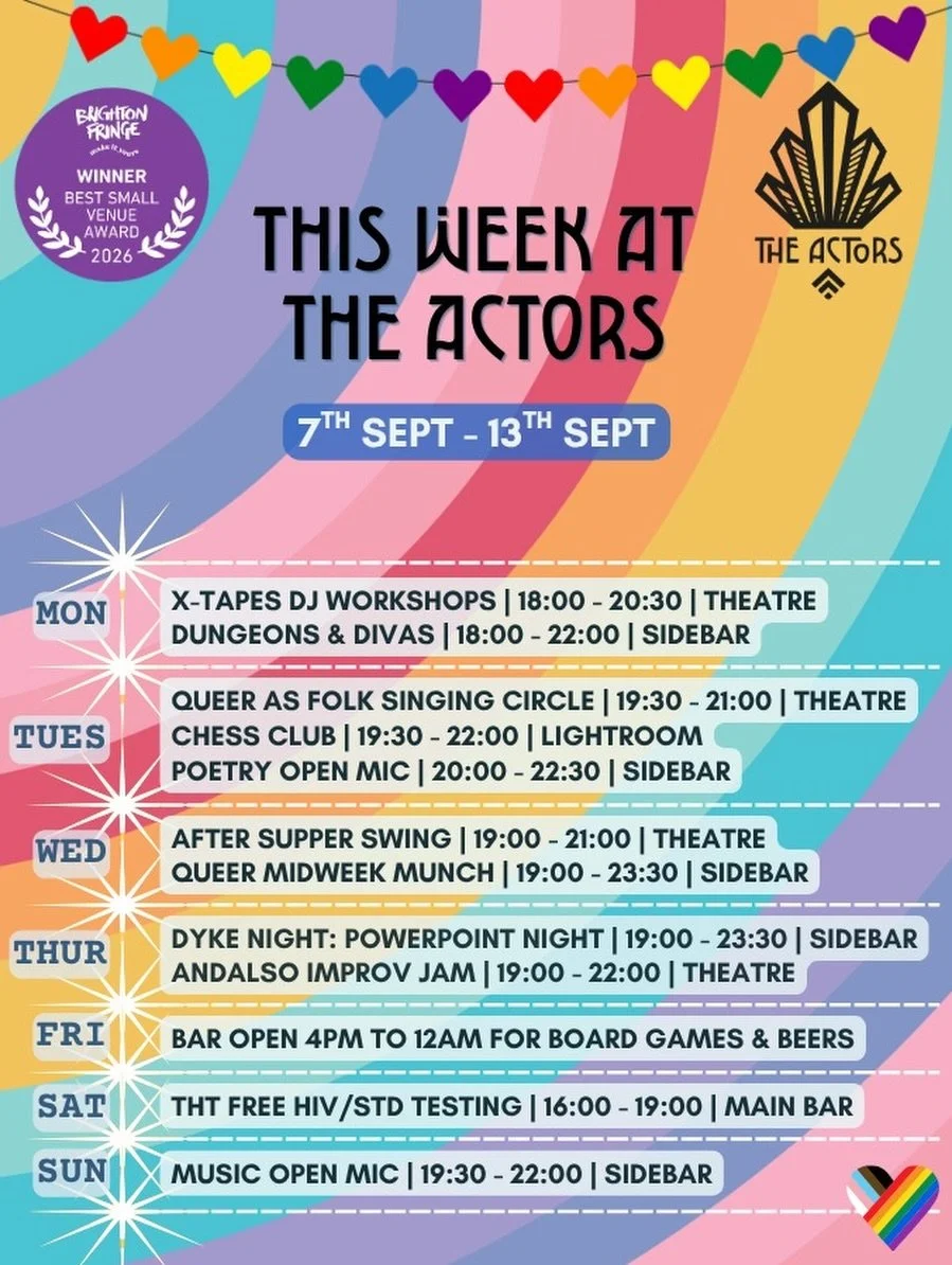 This week&rsquo;s events as of Monday.. maybe we&rsquo;ll add more 🤔
Please keep an eye on our Fatsoma page for new theatre listings each week! (Link in our linktree) 

Event Highlights this week - 
Monday - X-Tapes DJ workshop (pre-book) 📀🎛️, Dun