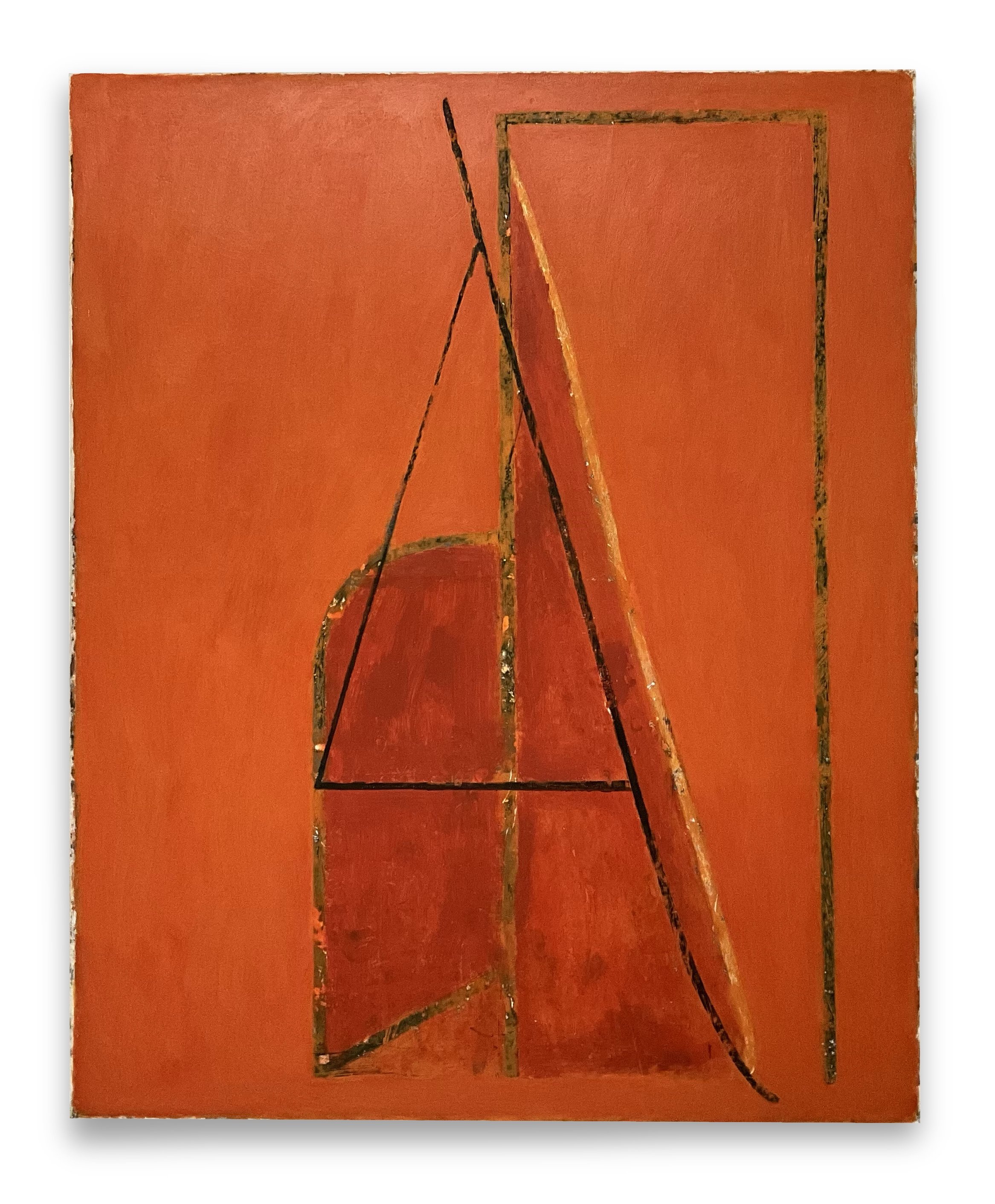 Lift, 2024, acrylic, graphite, oil stick on paper mounted on canvas, 52” x 42”