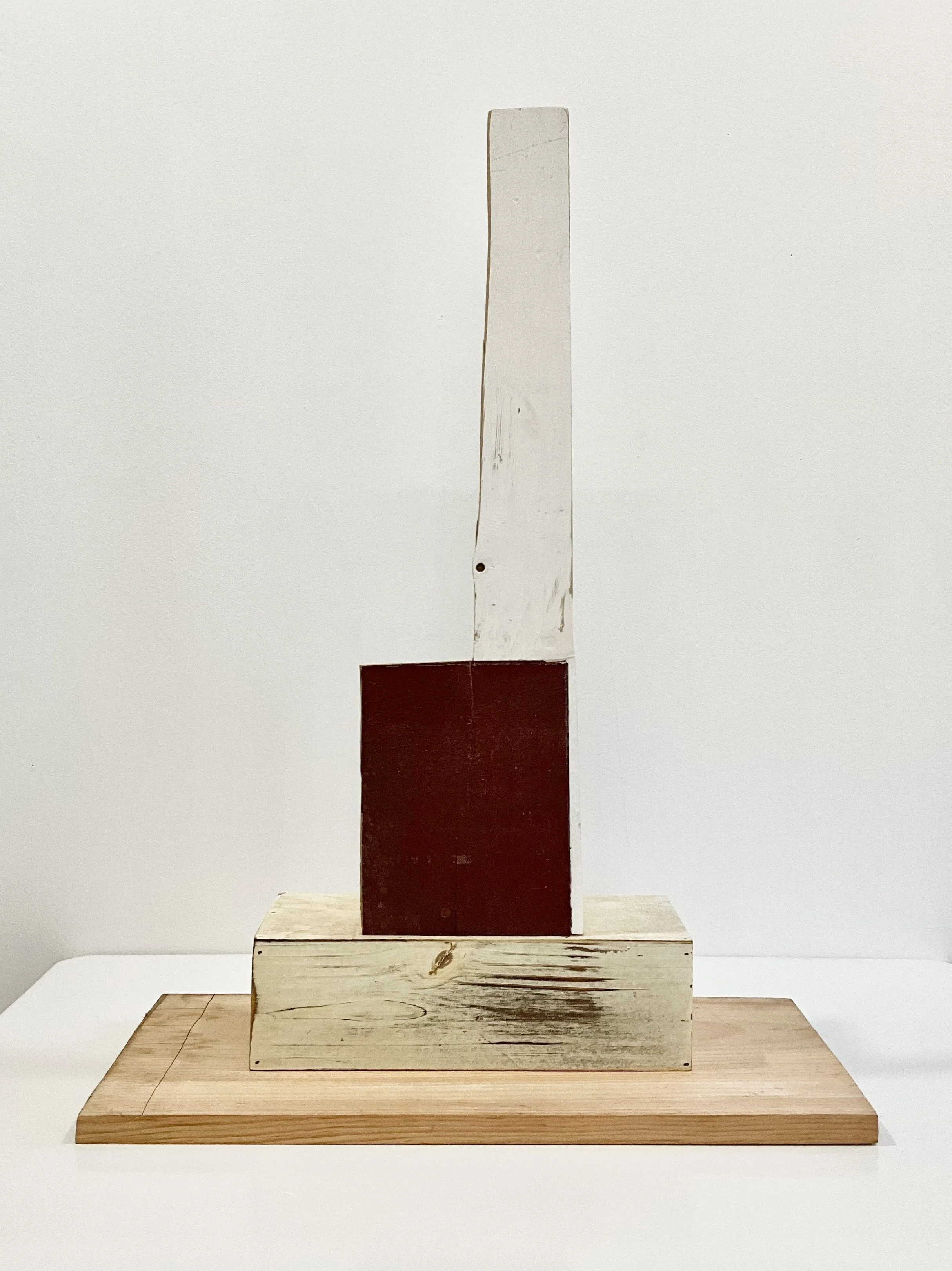 Stack, Held, 2024, wood, glue, latex, graphite, 27” x 20” x 9”