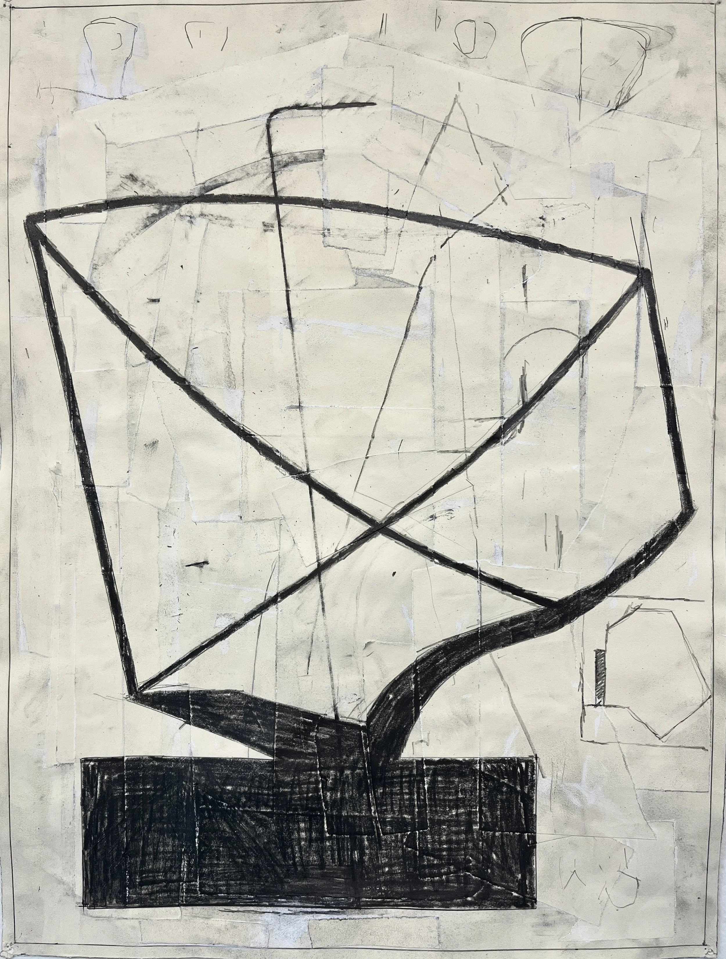 WA No. 17, graphite, gesso and collage on paper, 24 x 18 in.