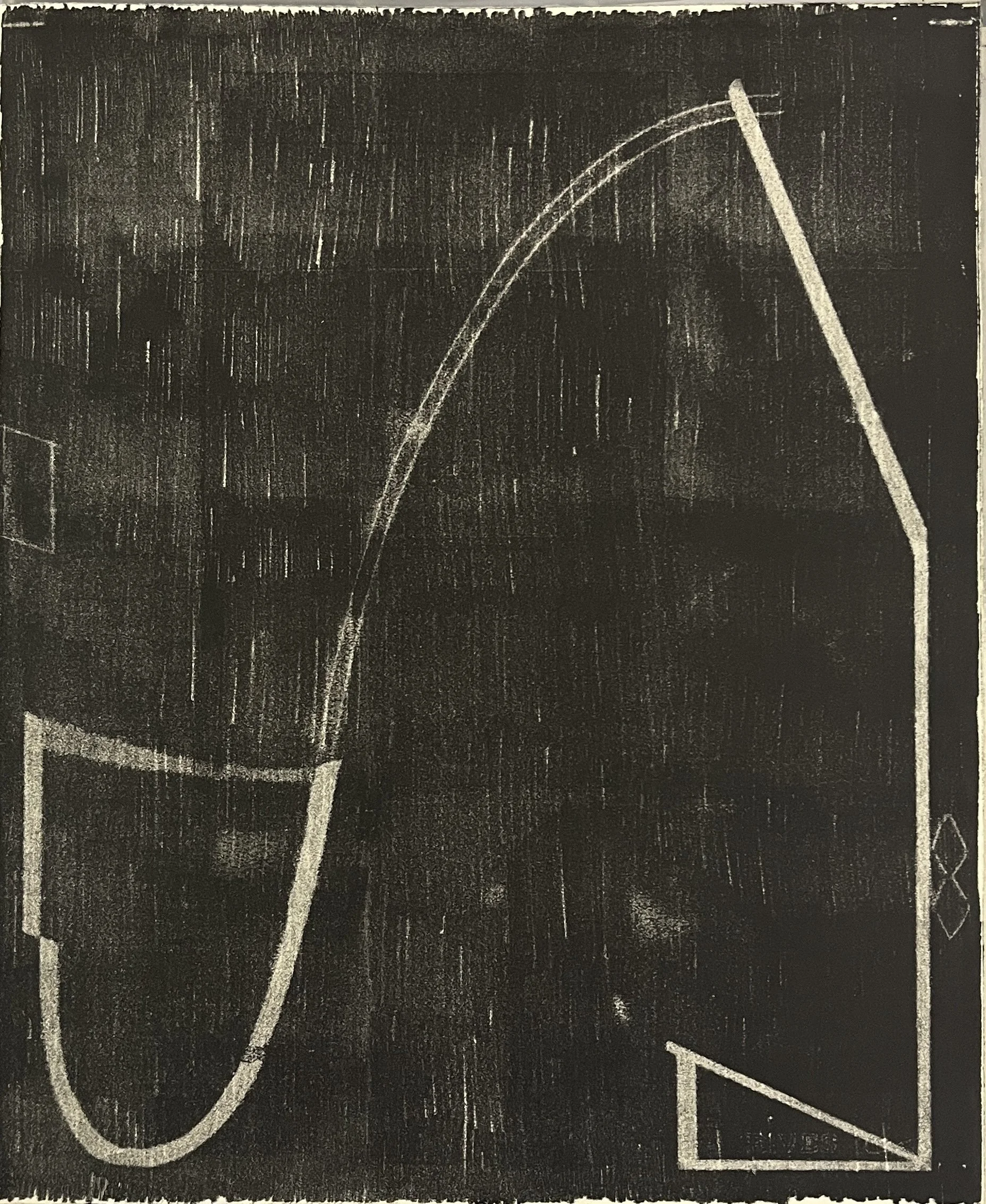 Span No. 2, Dark Field, 2026, monotype, 17" x 14"