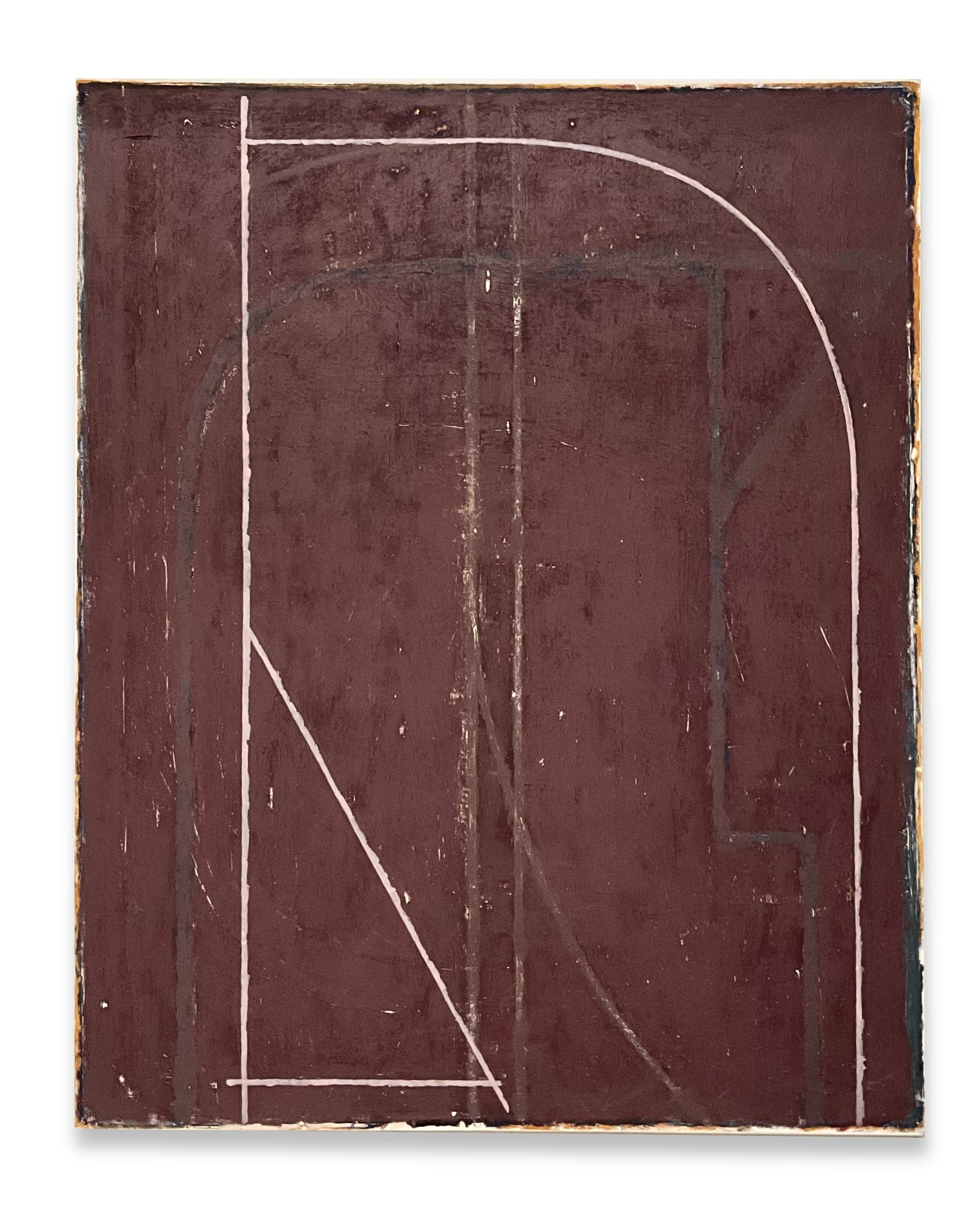 This and That, 2024, acrylic, graphite, oil stick
on paper mounted on canvas, 52” x 42”