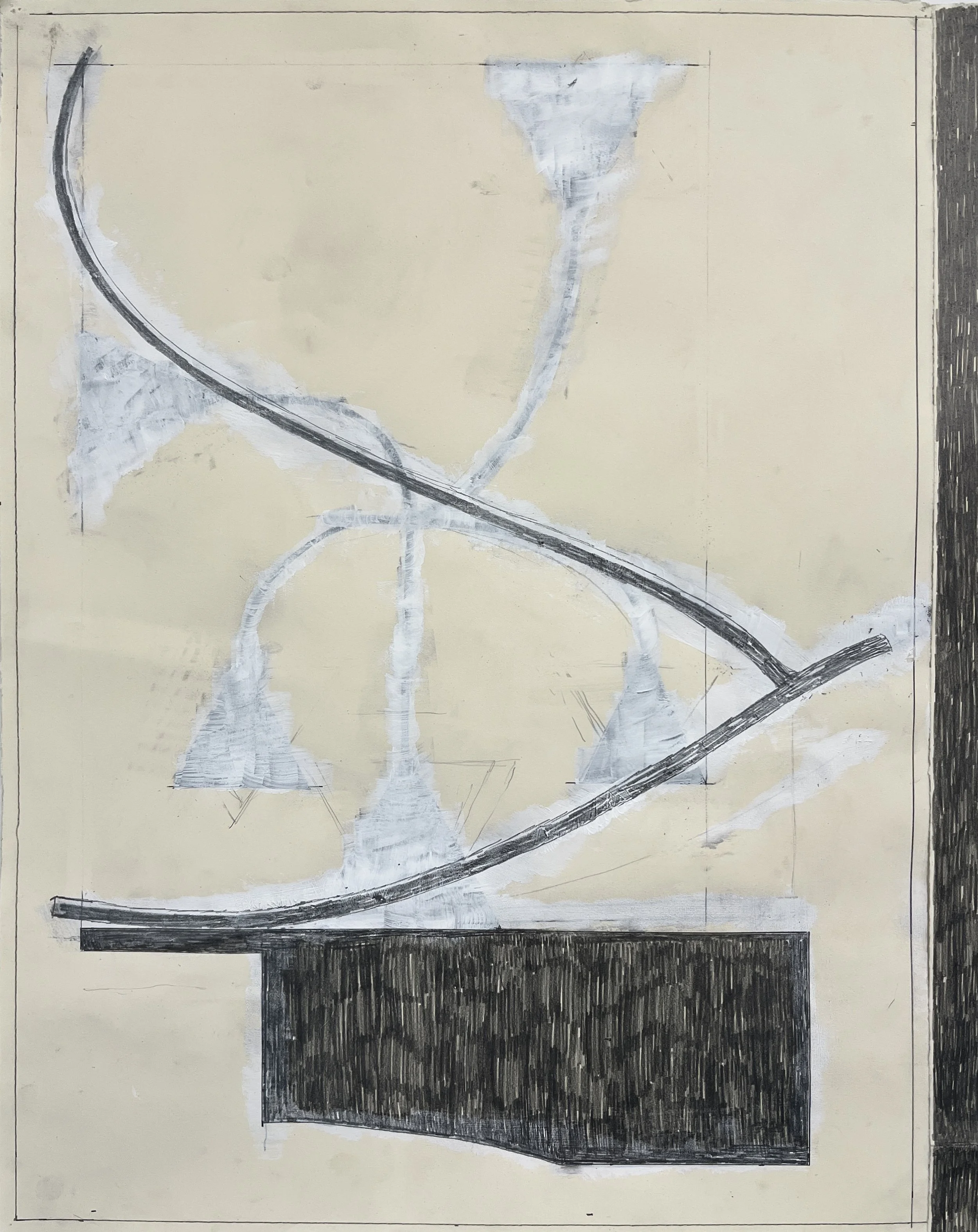 WA No. 13, 2026, graphite and gesso on paper, 24 x 19 1/4 in.