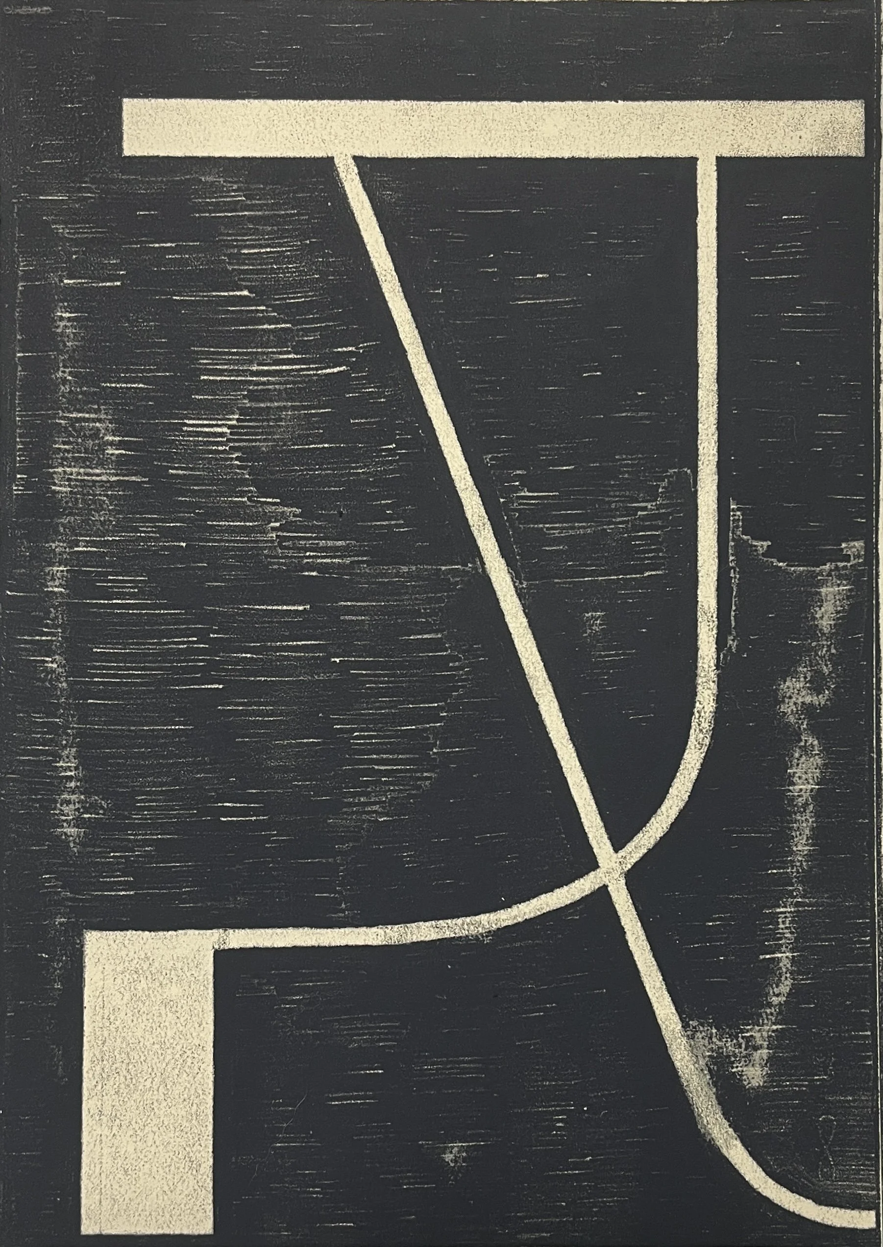 Interval (Indigo #1), 2025, monotype, 17" x 12"