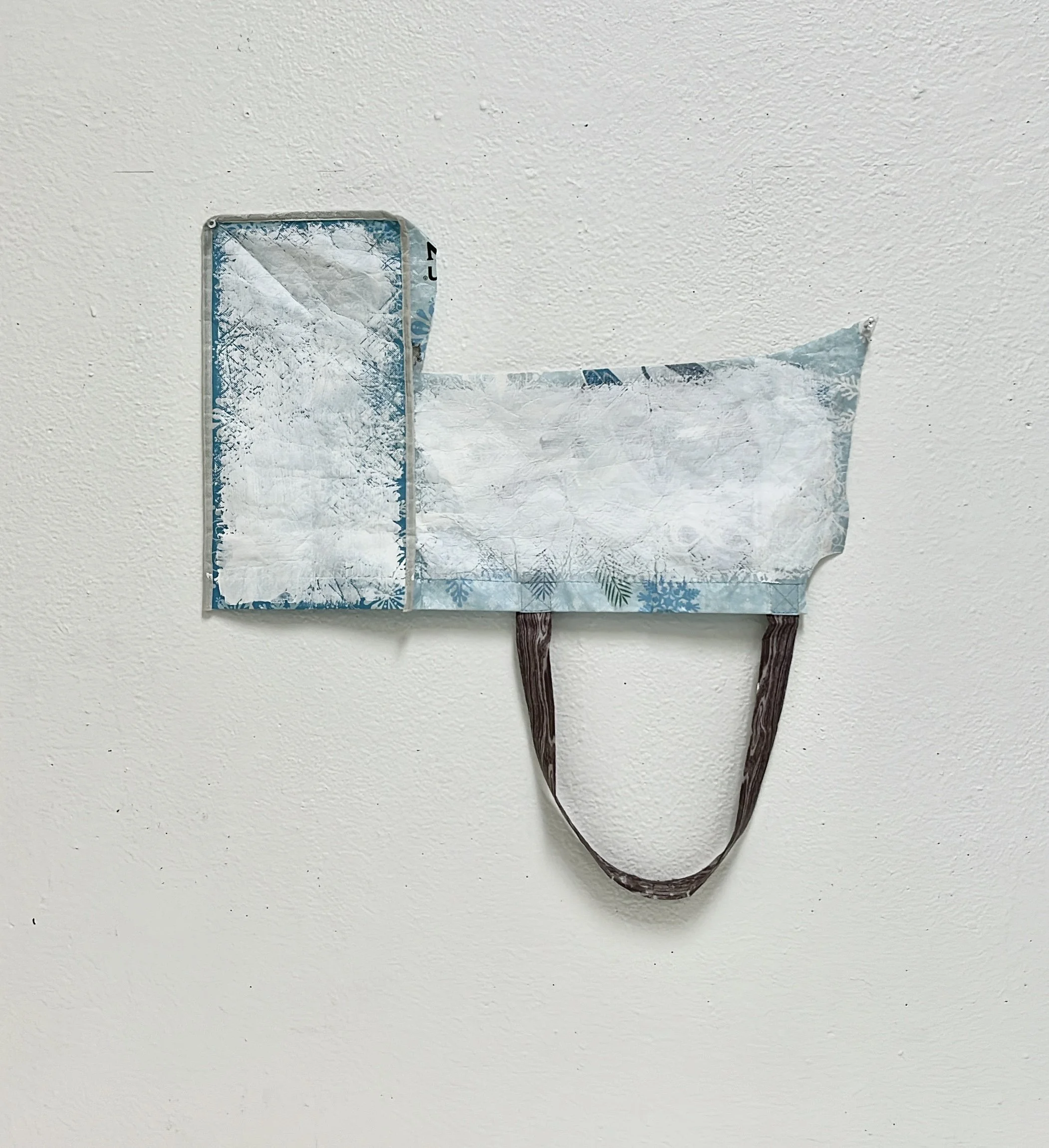 WA No. 1 (Temporary Sculpture), 2026, fragments of a broken plastic bag, gesso, variable dimensions.
