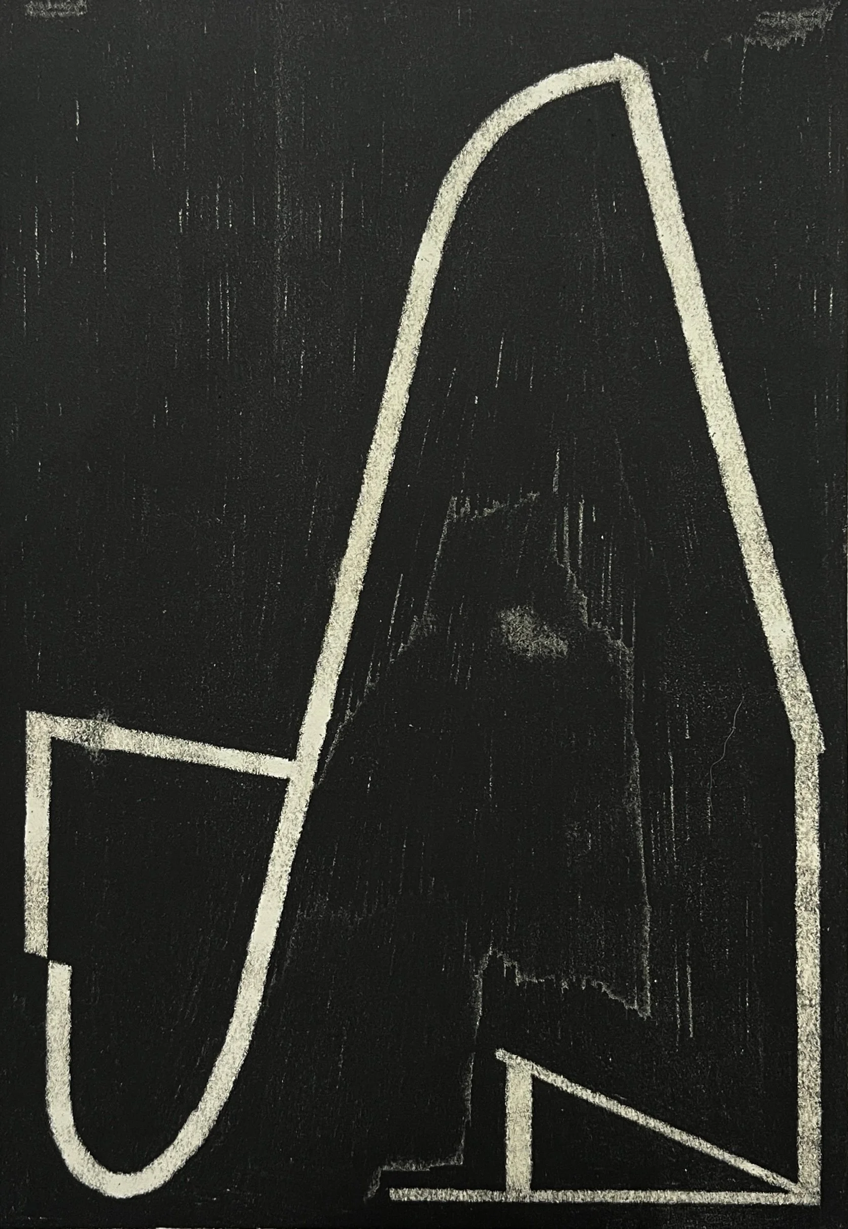Span (Study), 2025, monotype, 13" x 9"
