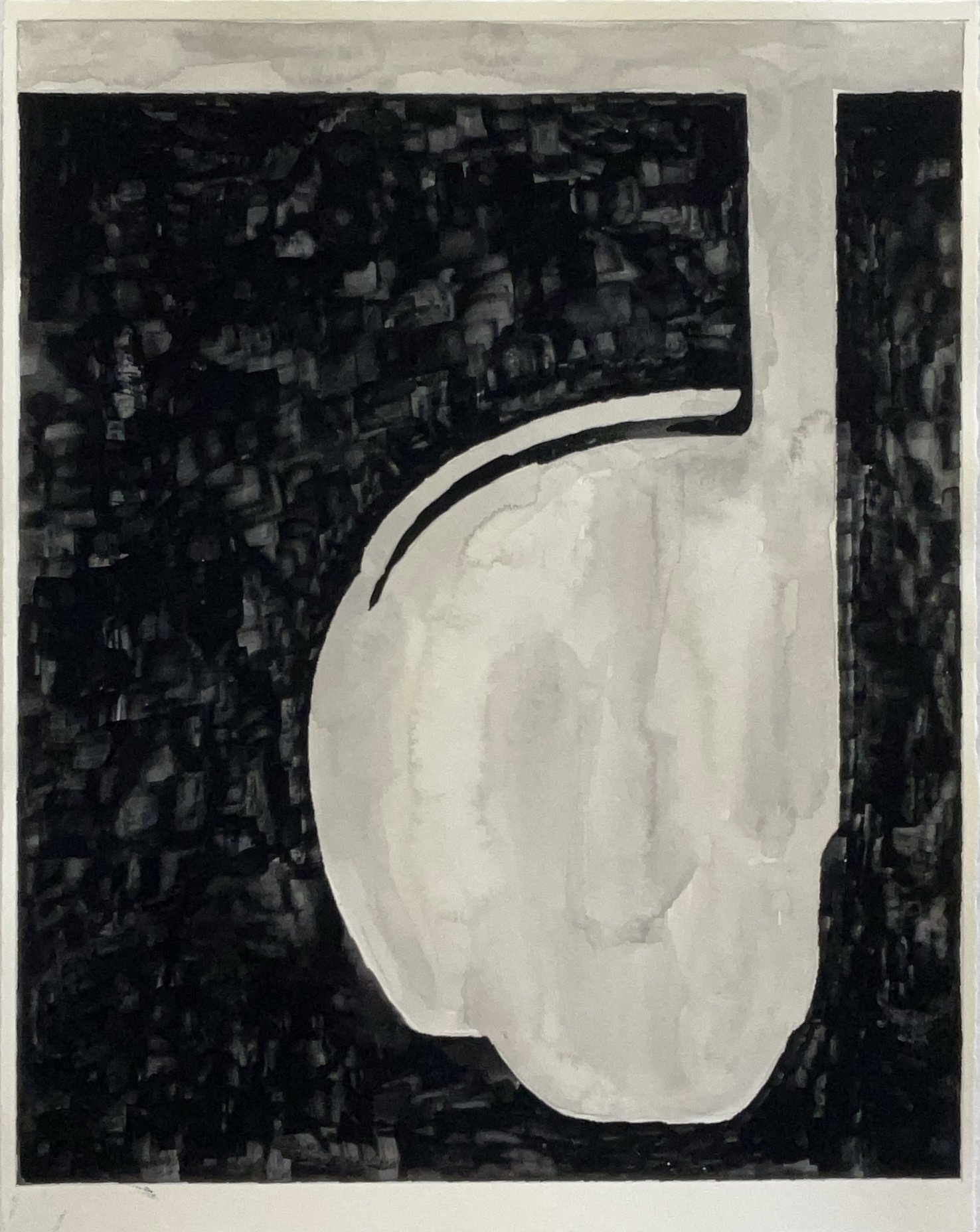 3 of 6, 2025, gouache on paper, 14” x 11”