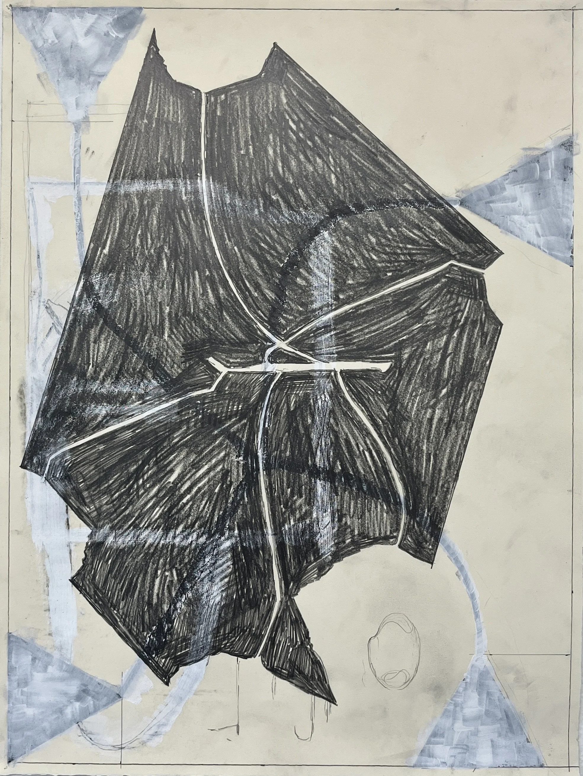 WA No. 18, 2026, graphite and gesso on paper, 24 x 18 in.