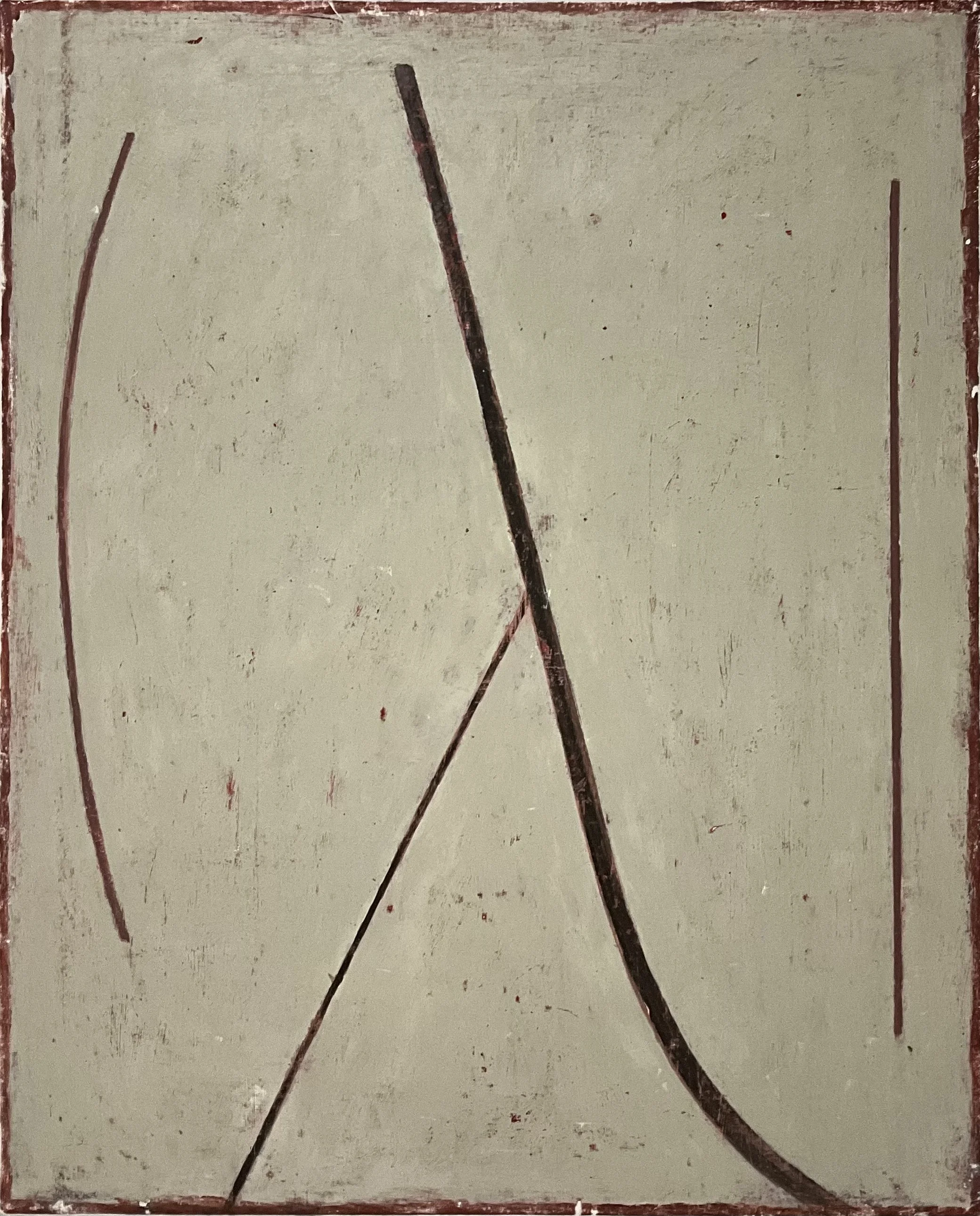 Fulcrum, 2024, acrylic, graphite, pigment stick on paper mounted on canvas, 52” x 42”