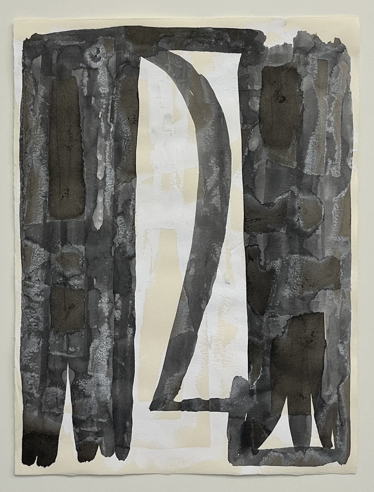 WA No. 39, 2026, sumi ink and gesso on paper, 12 x 9 in. 