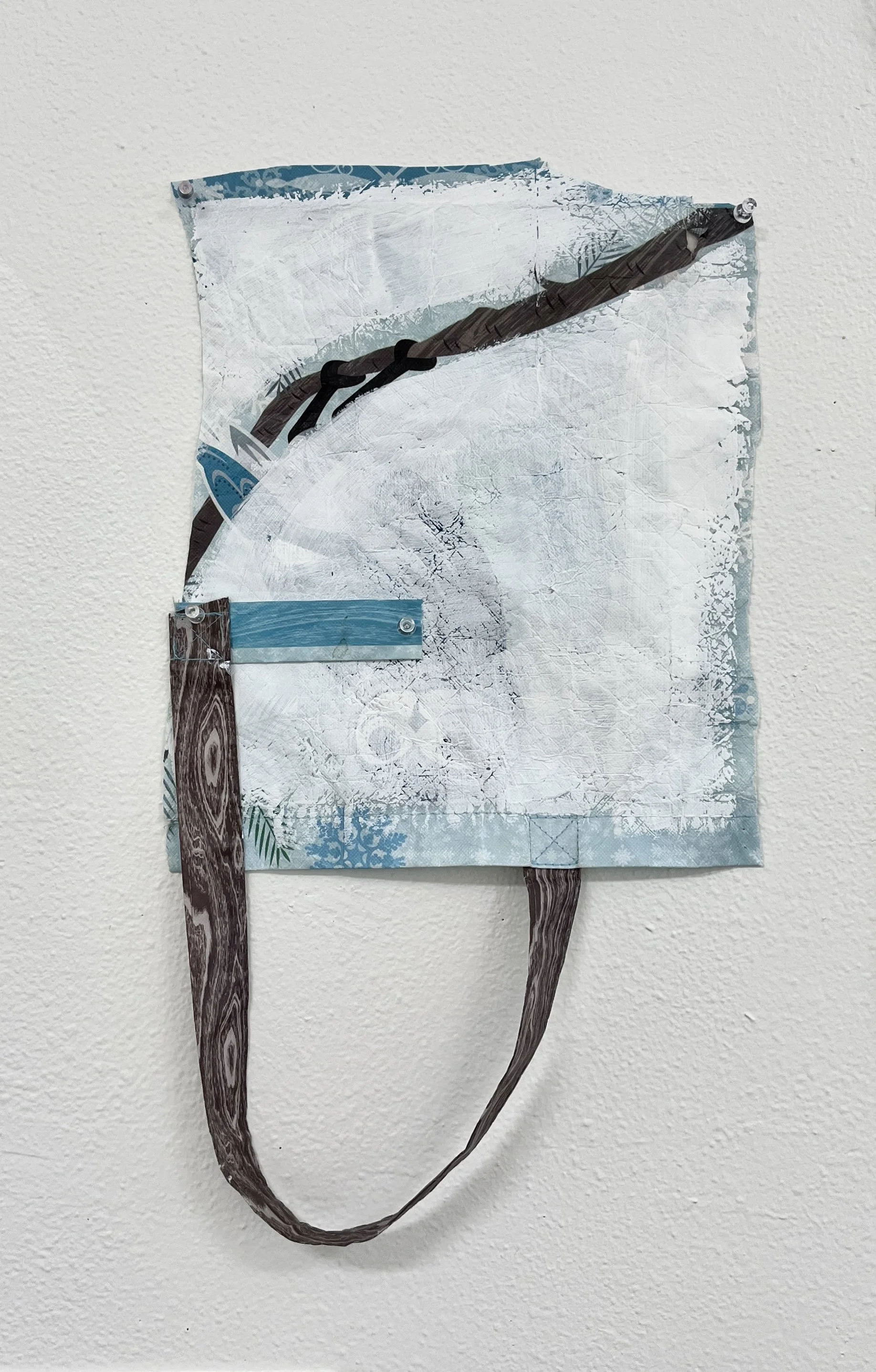 WA No. 2 (Temporary Sculpture), 2026, fragments of a broken plastic bag, gesso, variable dimensions.