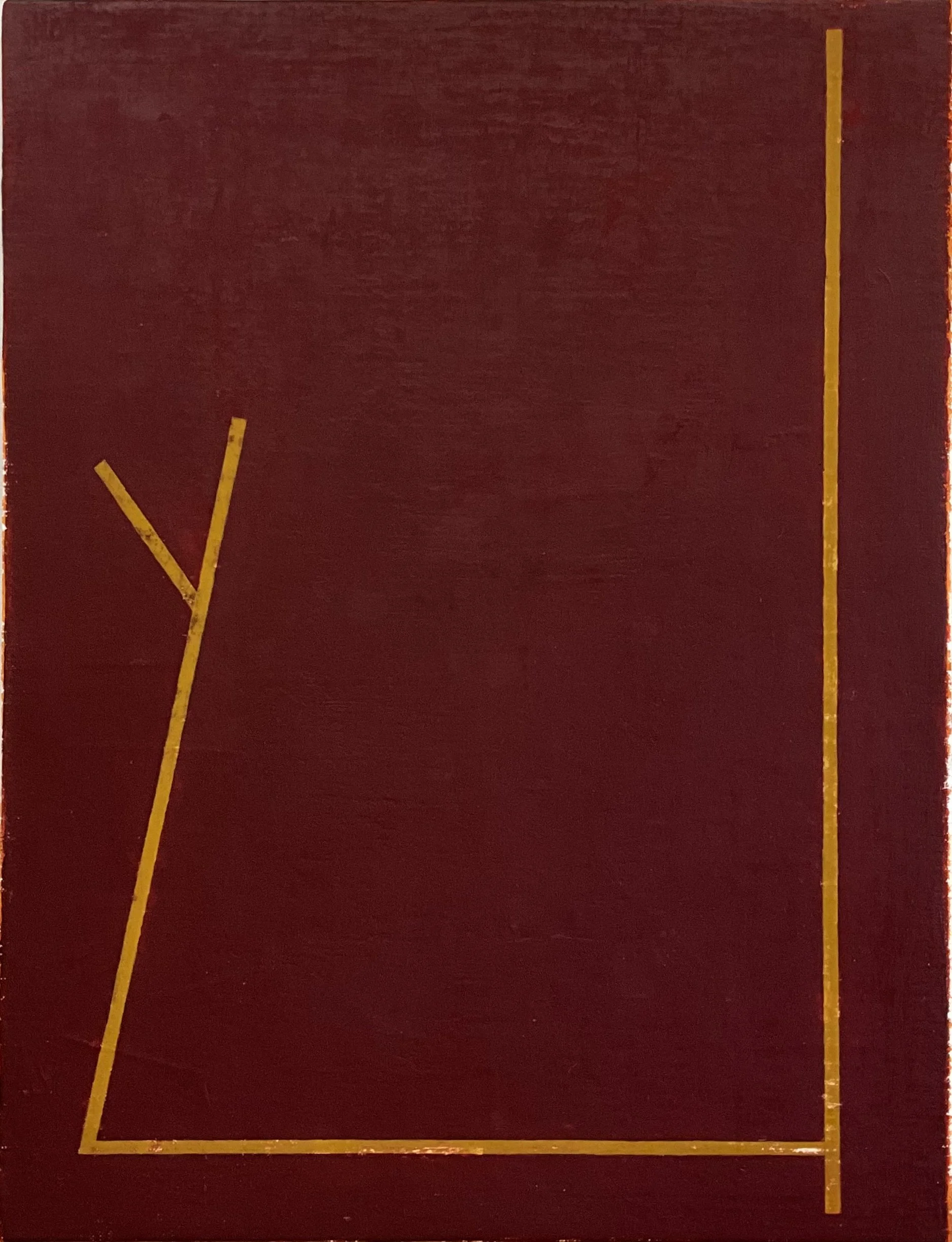 Constant (maroon), 2025, acrylic, graphite, pigment stick on paper mounted on linen, 34 1/4” x 26”