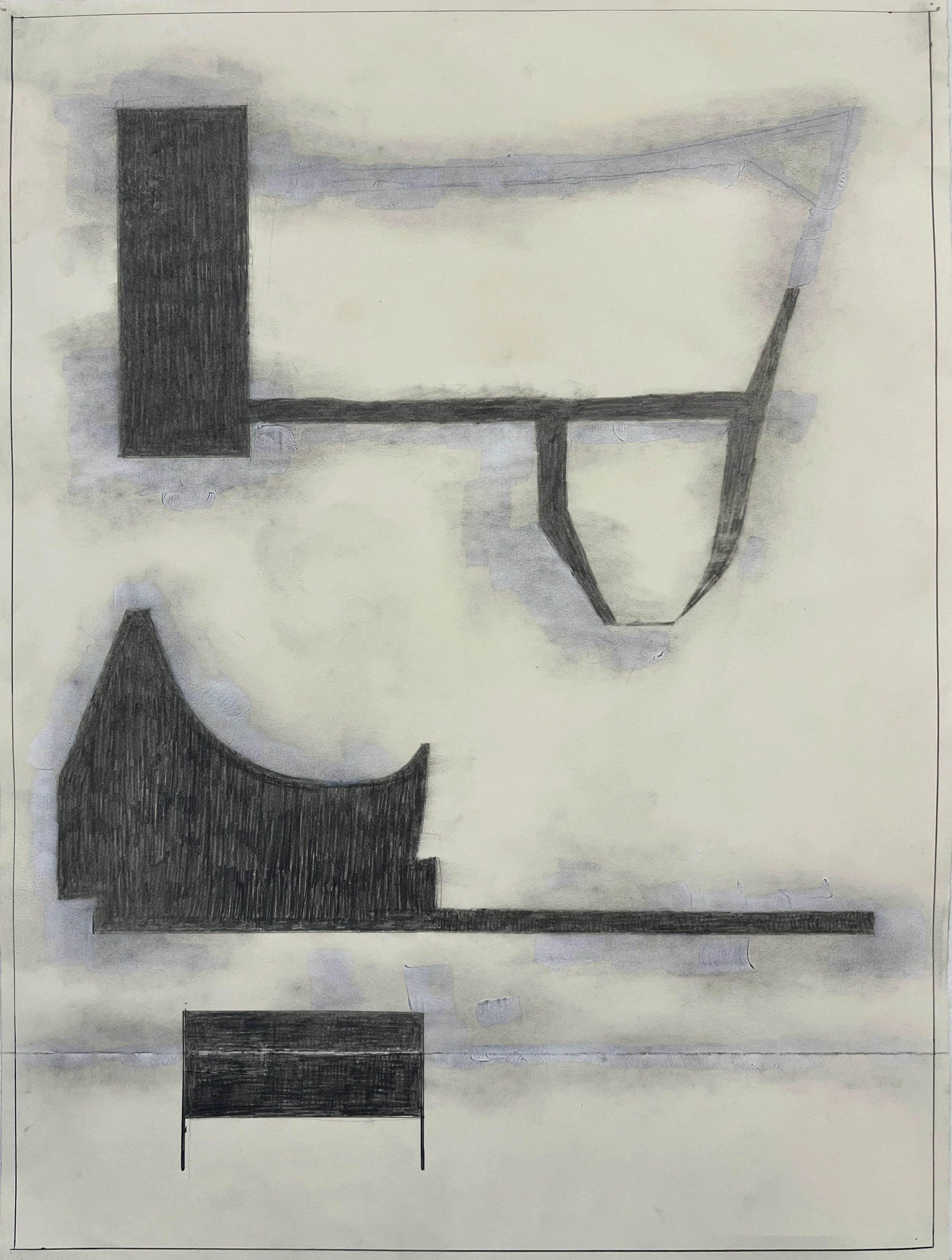 WA No. 14, 2026, graphite and gesso on paper, 24 x 18 in.