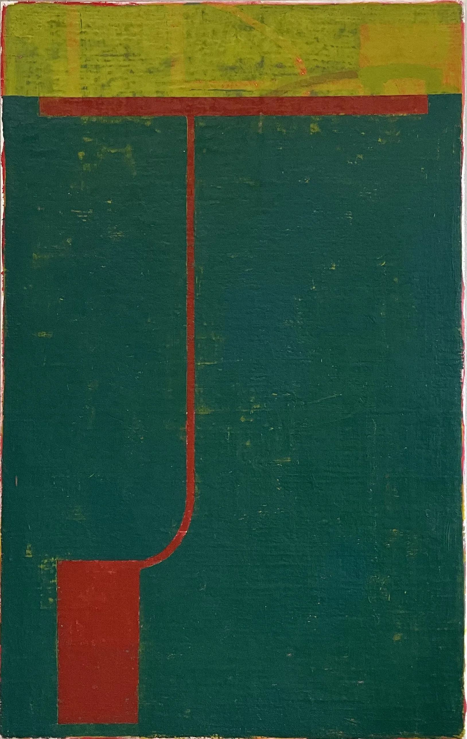 Traverse, 2025, acrylic, graphite on paper mounted on linen, 38 3/4” x 24 1/2”