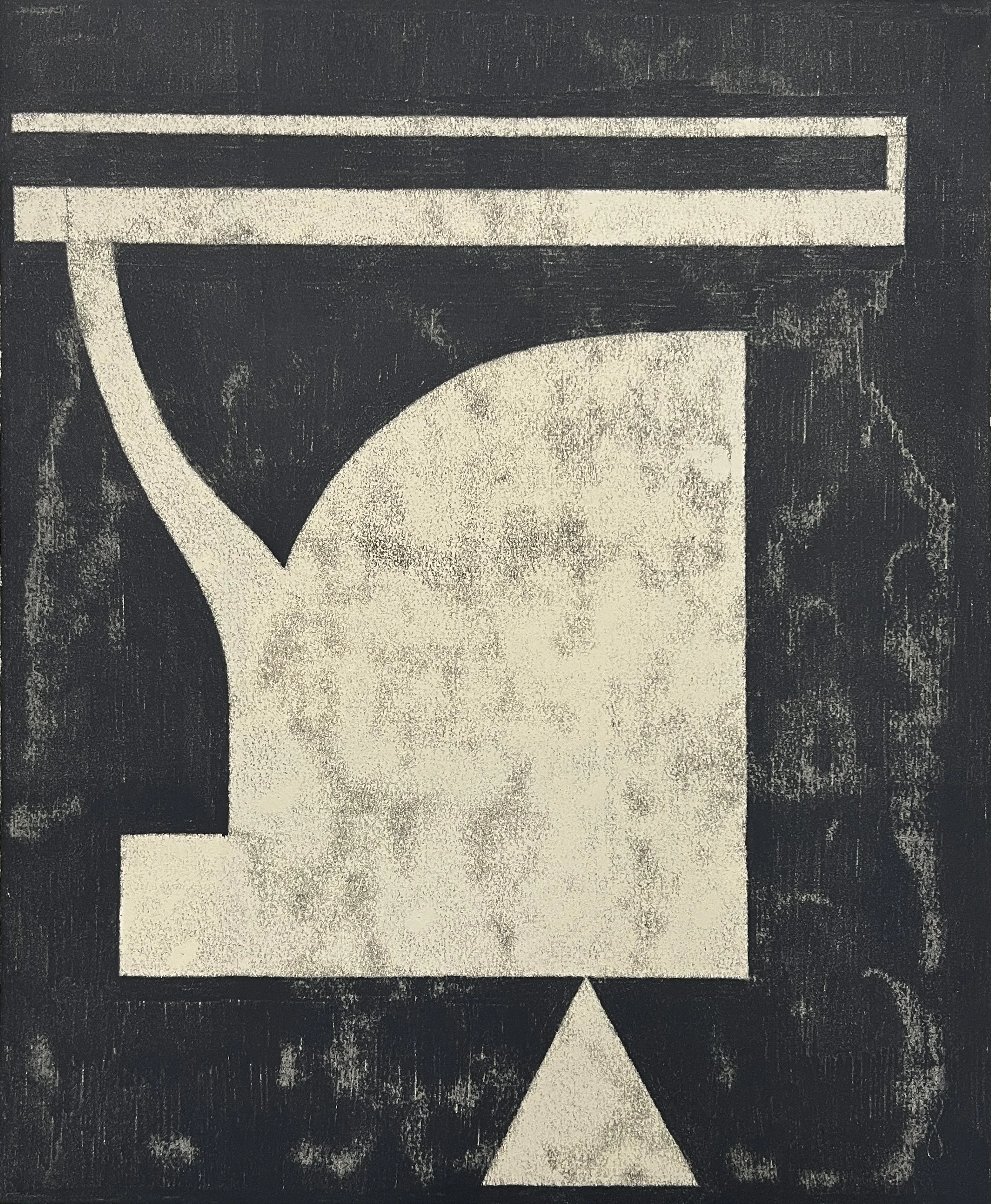 Counterweight Study (Indigo #2), 2025, monotype, 17" x 14"