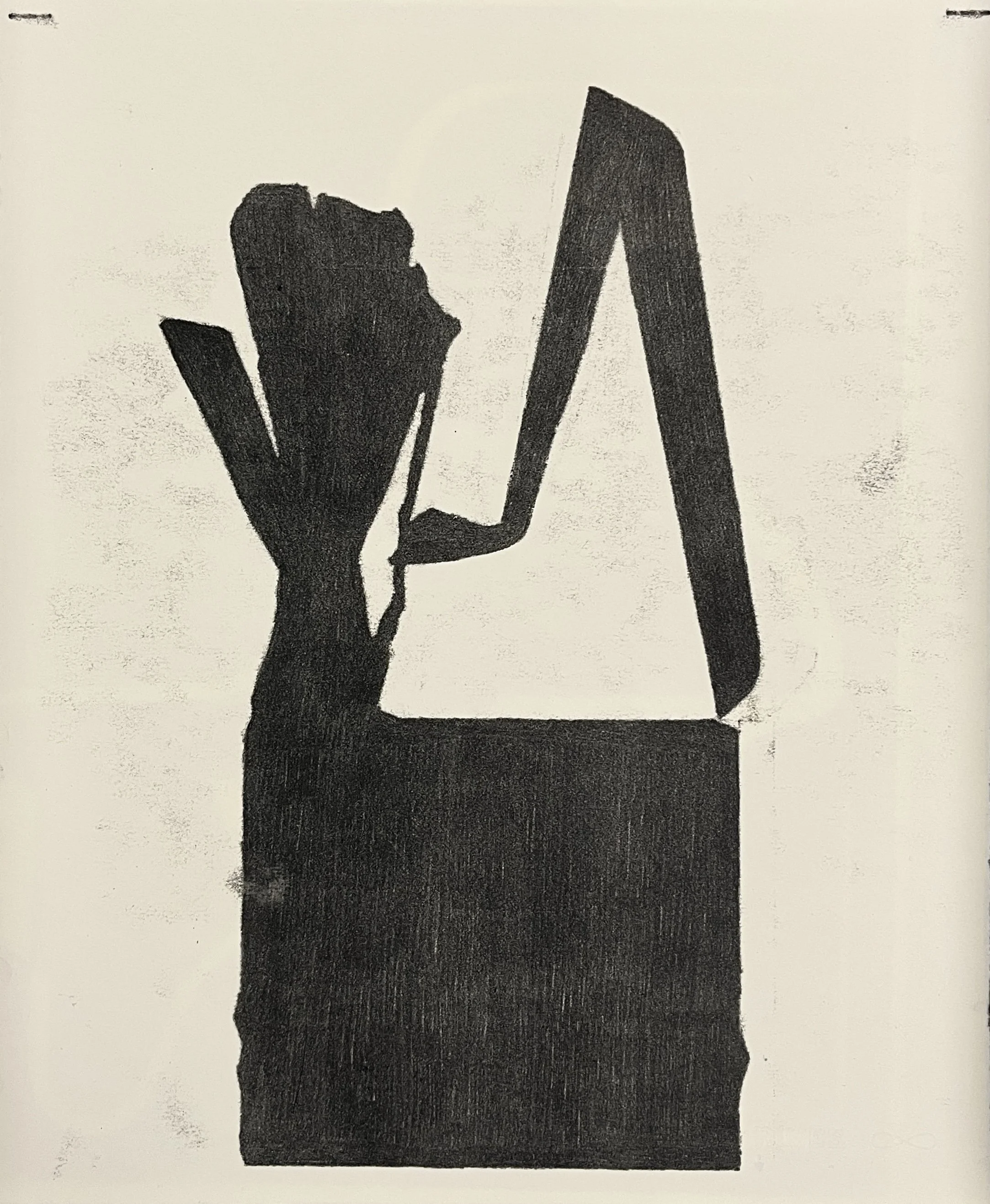 Sculpture Study No. 4, 2026, monotype, 17" x 14"