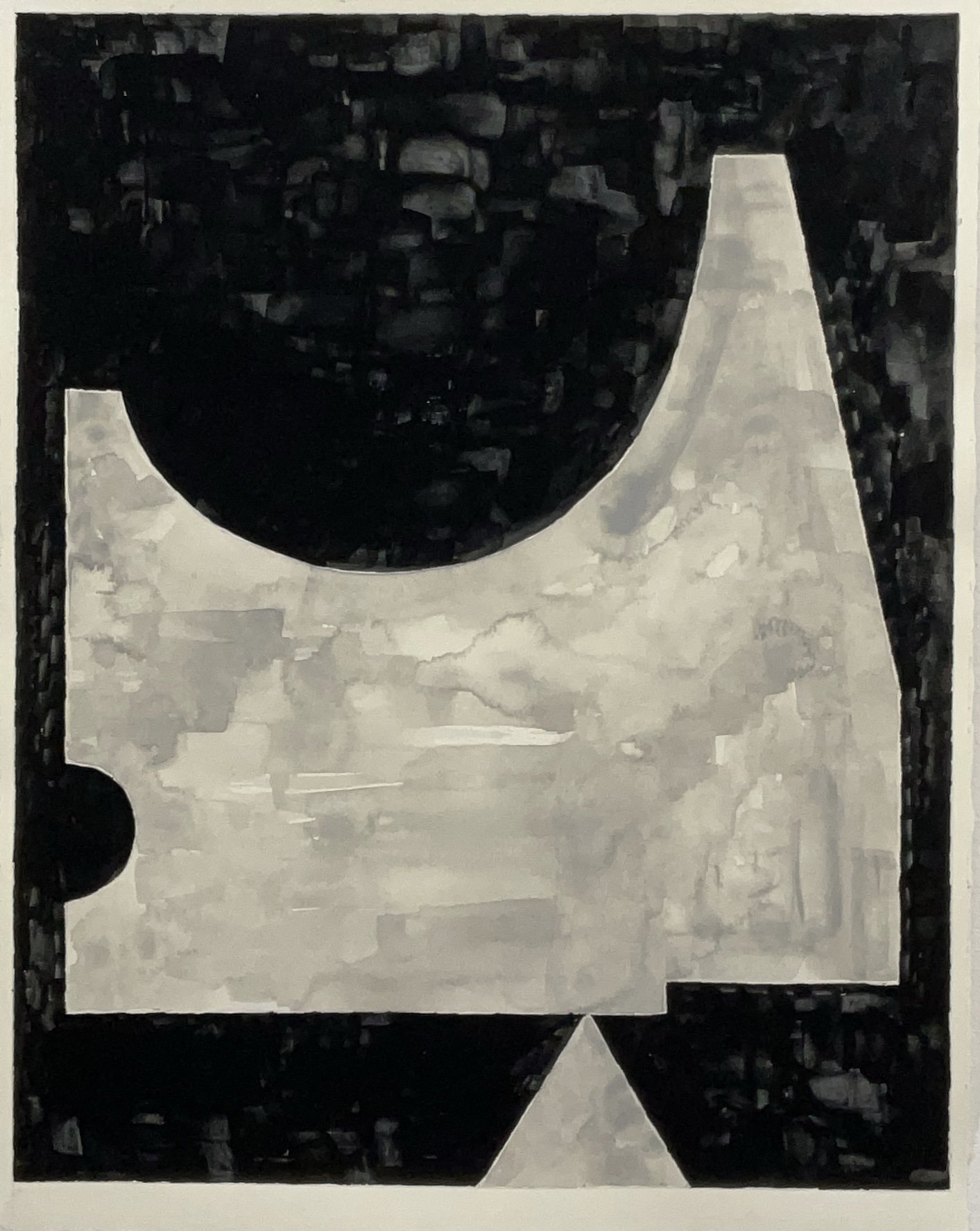 1 of 6, 2025, gouache on paper, 14” x 11”