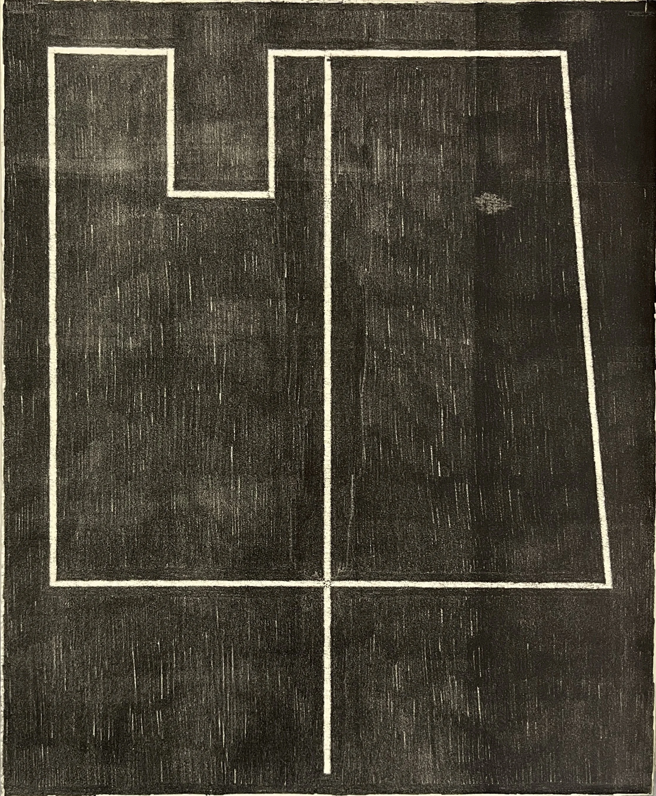 Boundary, Dark Field, 2026, monotype, 17" x 14"