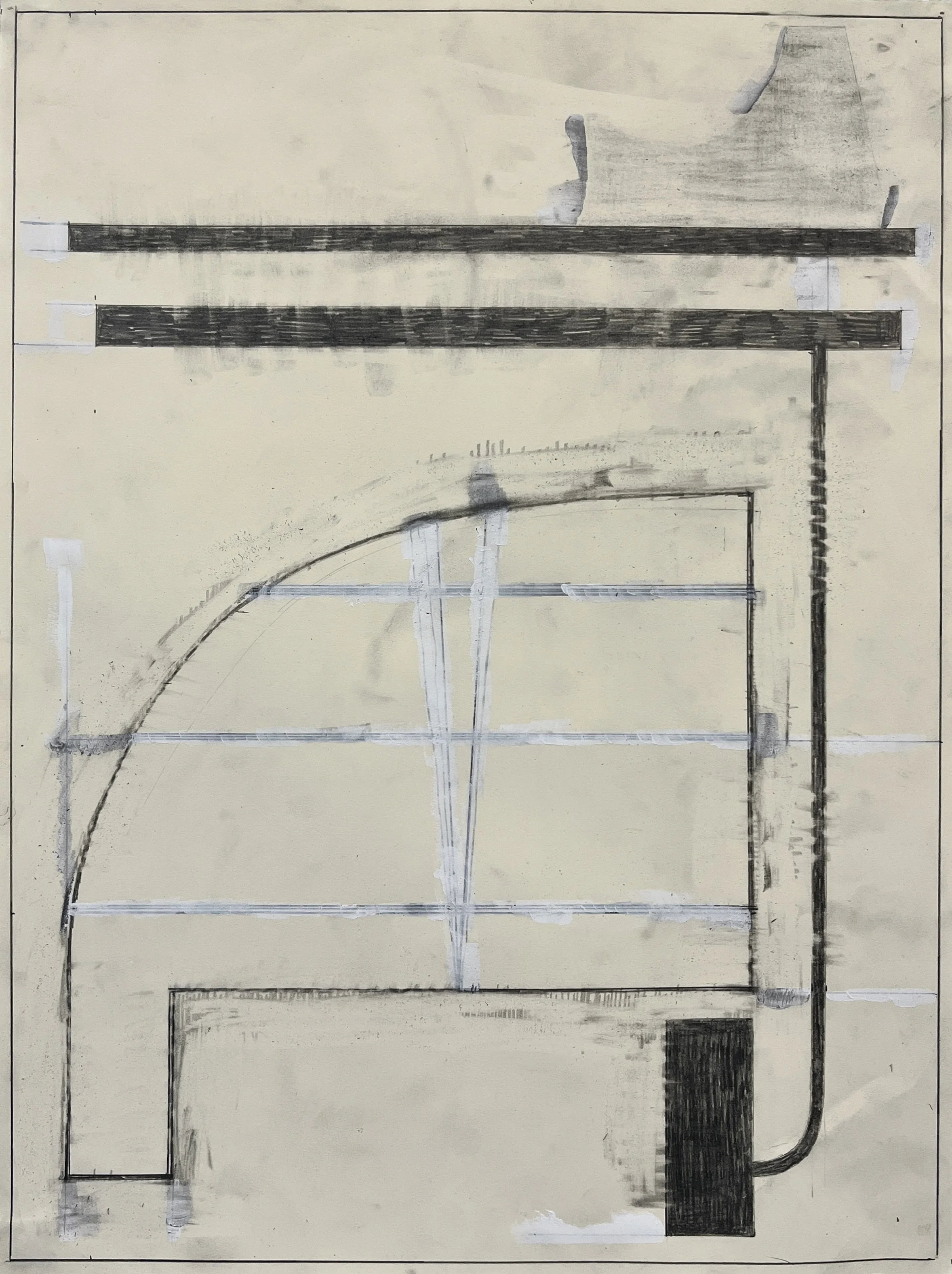 WA No. 25, 2026, graphite and gesso on paper, 24 x 18 in.