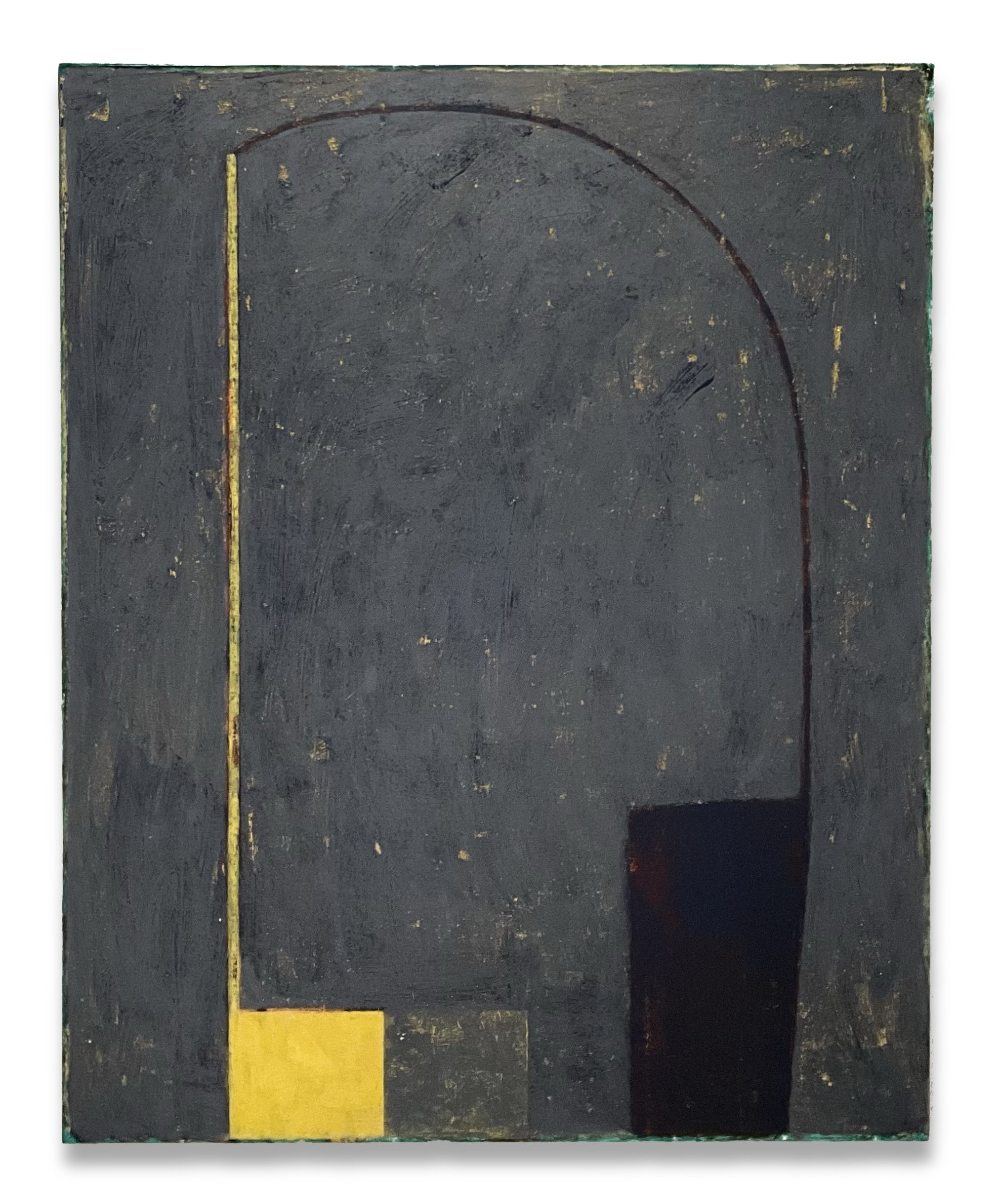 Finch, 2024, acrylic, graphite, oil stick on paper mounted on canvas, 52” x 42”