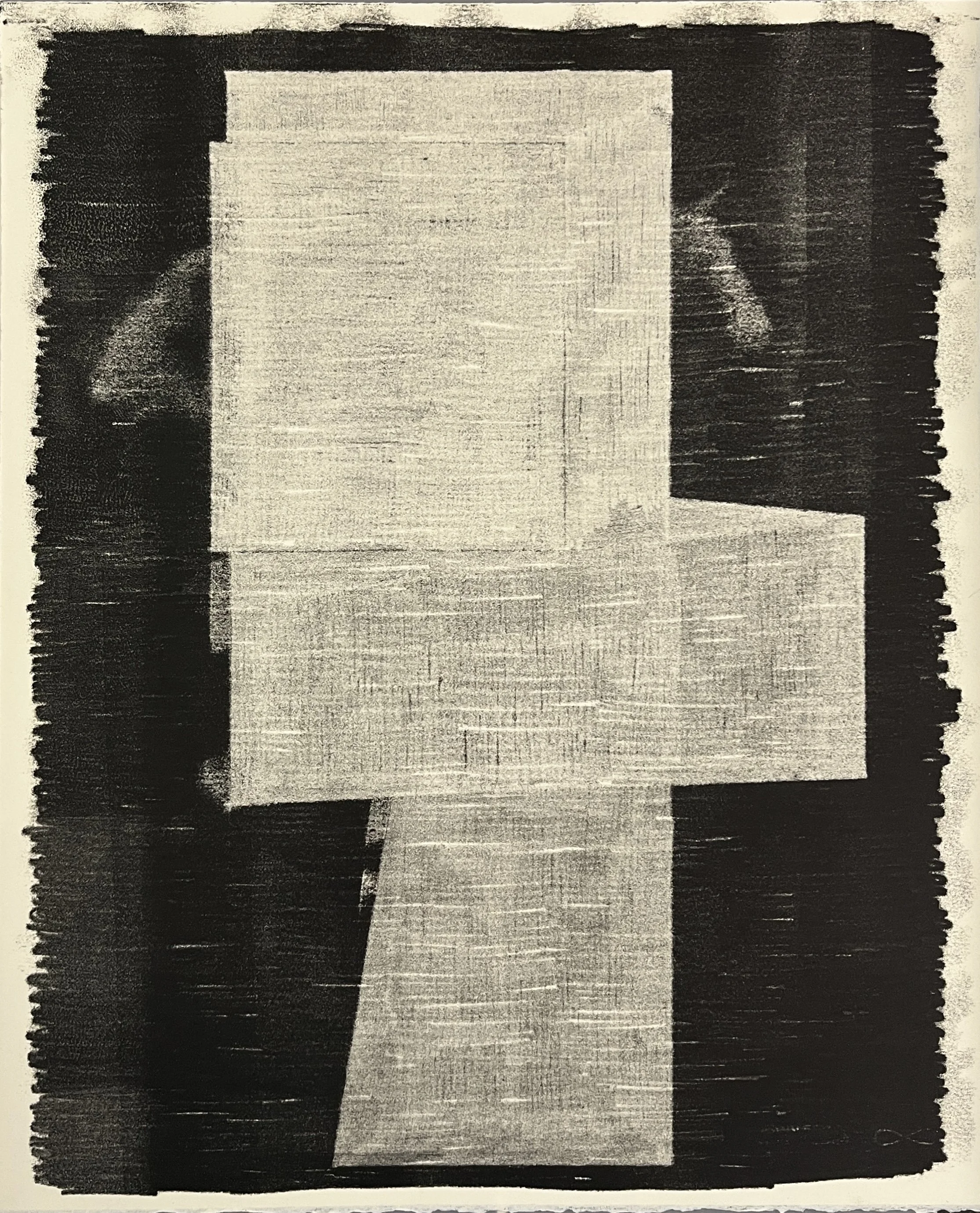 Antifona No. 4, Black Field, 2026, monotype, 17" x 14"