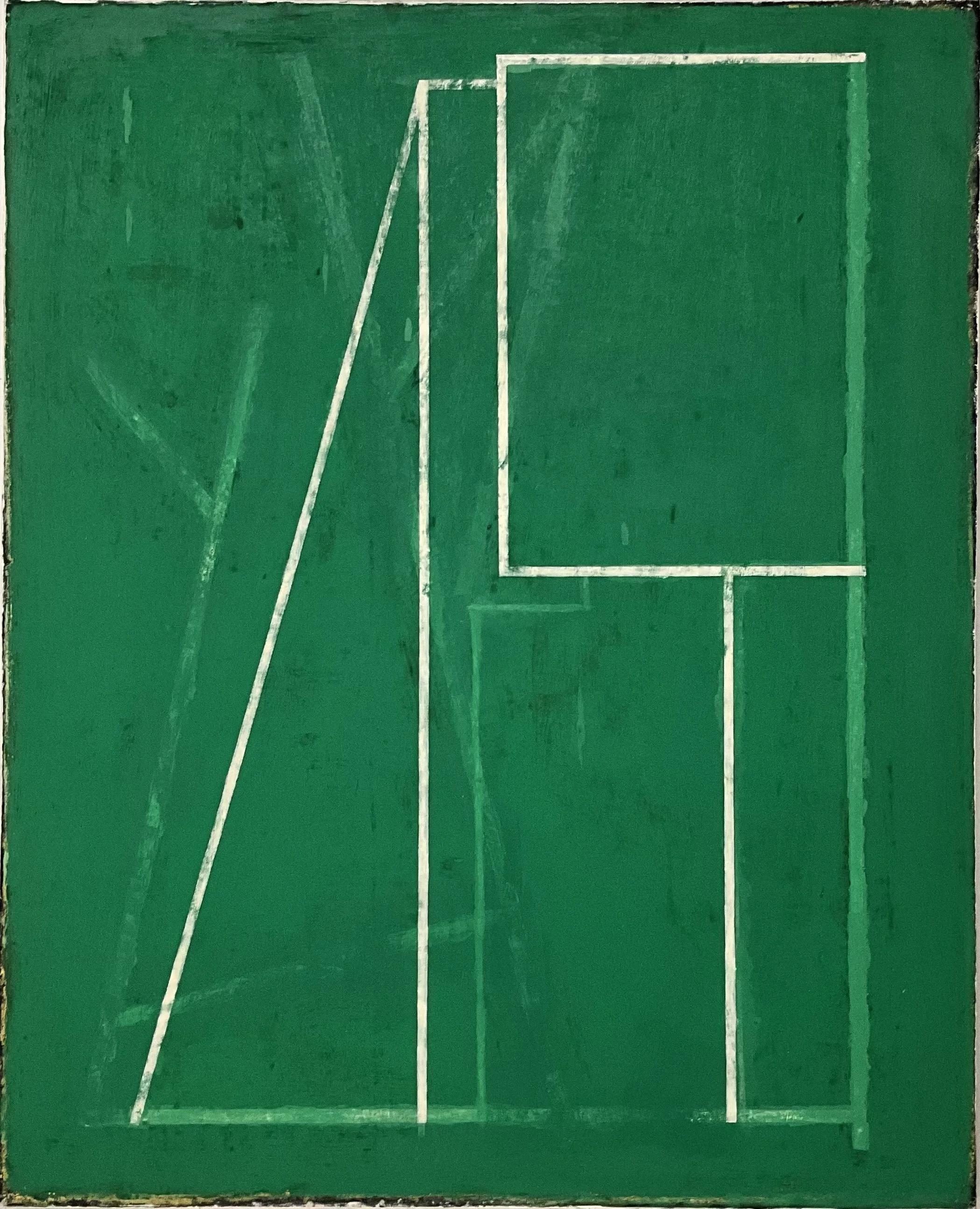 Variable, 2024, acrylic, graphite, pigment stick on paper mounted on canvas, 52” x 42”