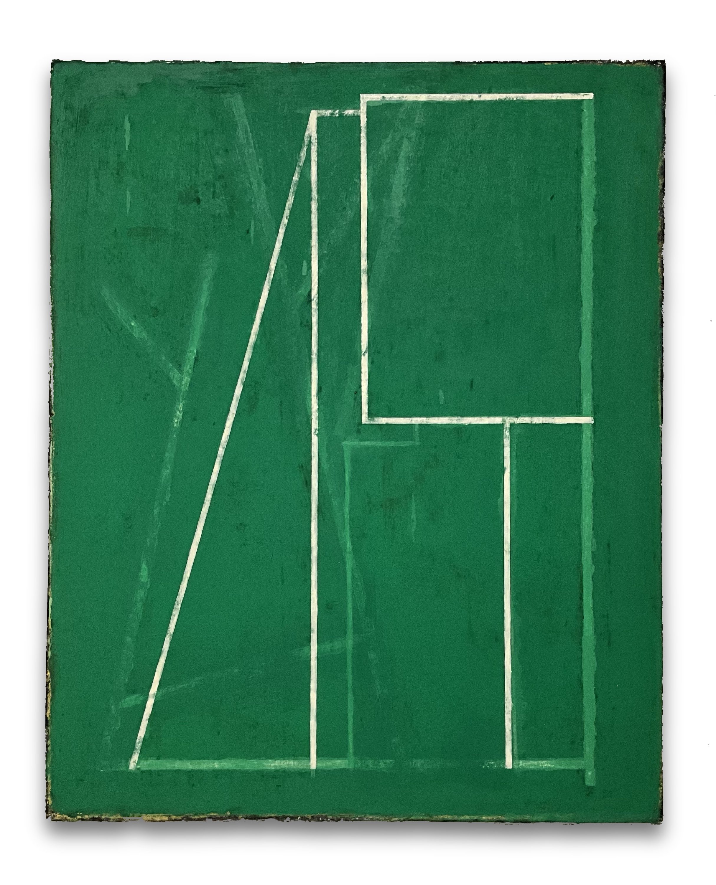 Variable, 2024, acrylic, graphite, oil stick on paper mounted on canvas, 52” x 42”