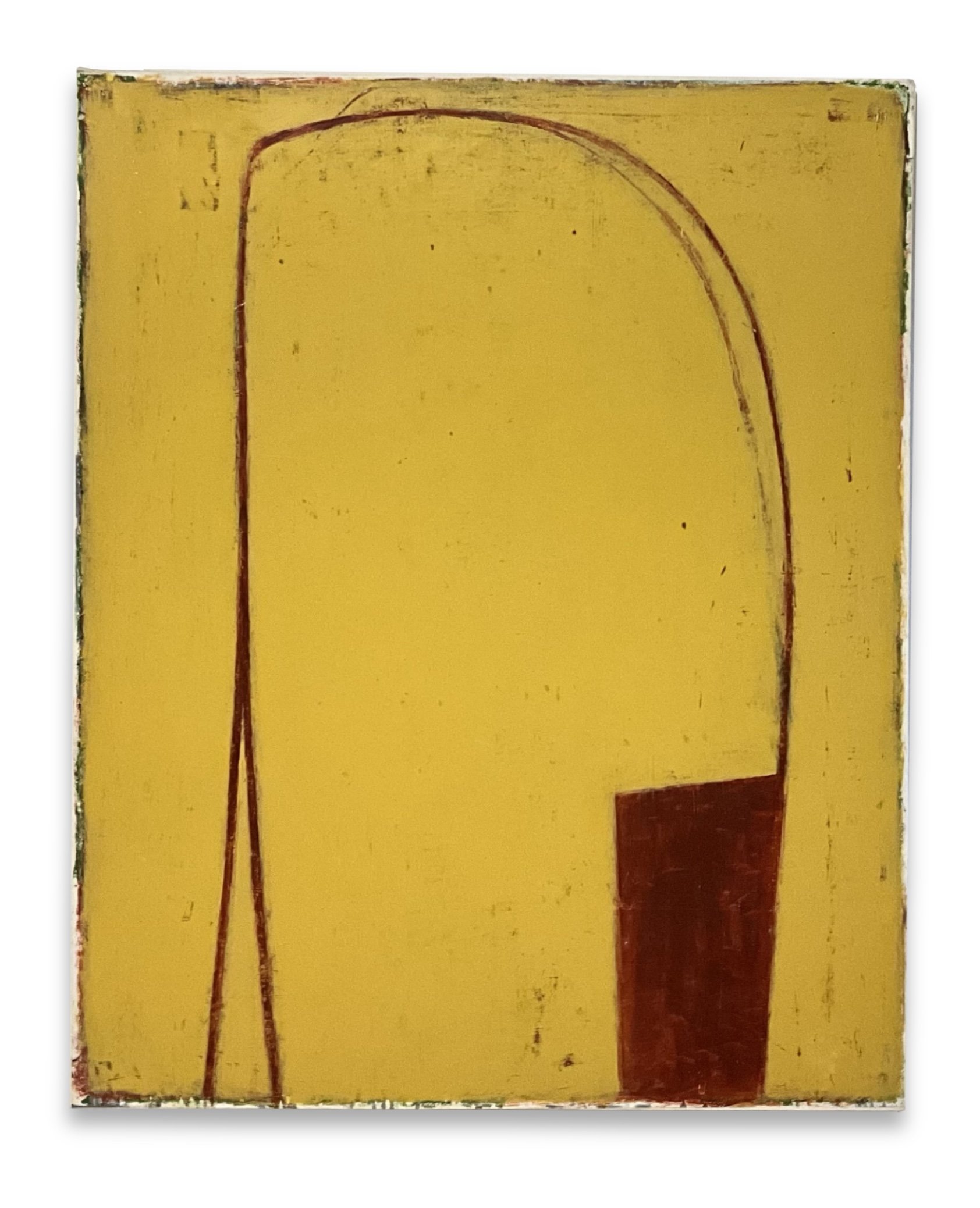 Cape, 2024, acrylic, graphite, oil stick on paper mounted on canvas, 52” x 42”