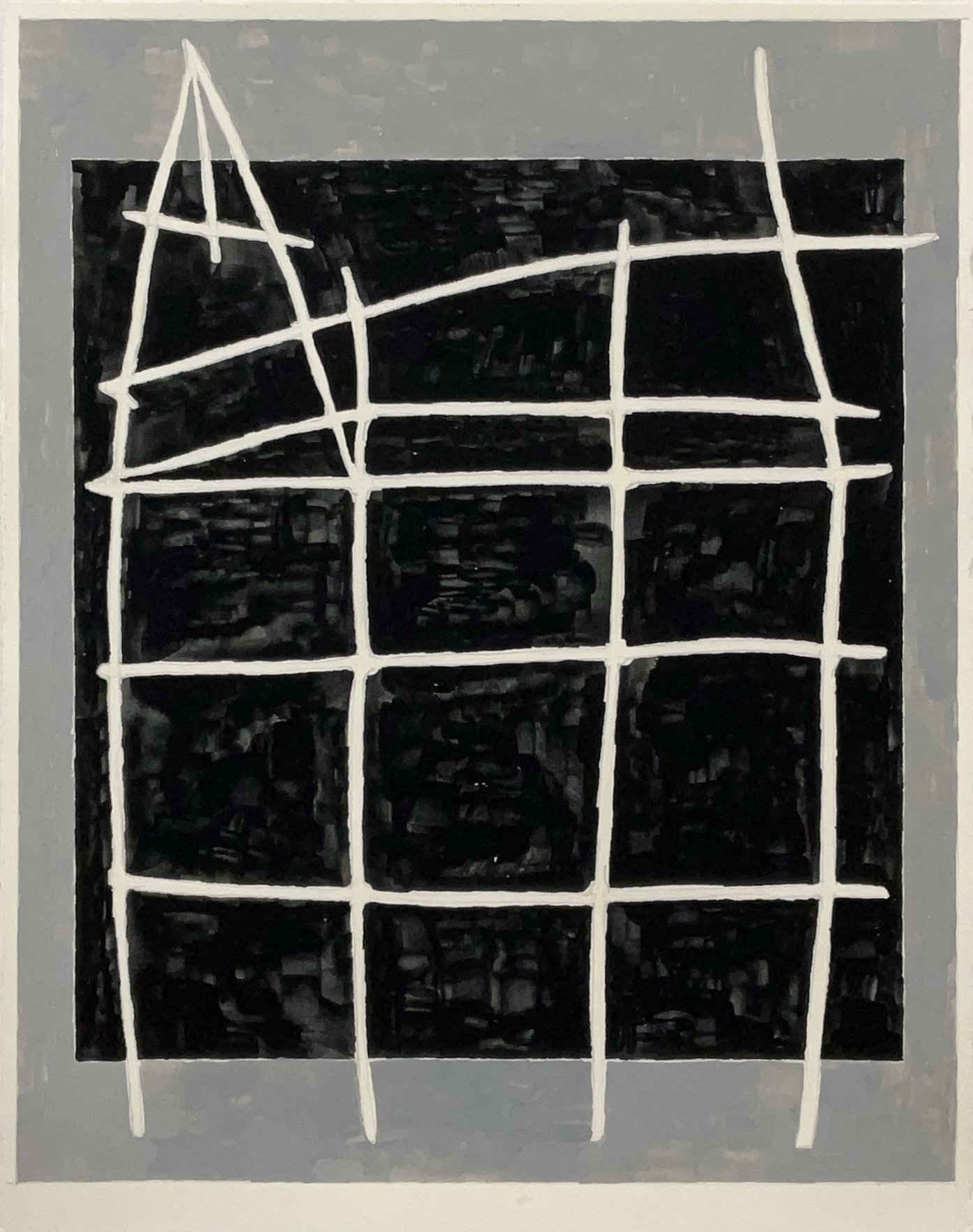 6 of 6, 2025, gouache on paper, 14” x 11”
