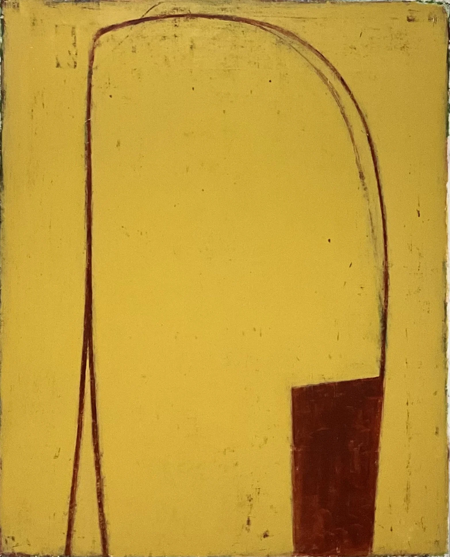 Cape, 2024, acrylic, graphite, pigment stick on paper mounted on canvas, 52” x 42”