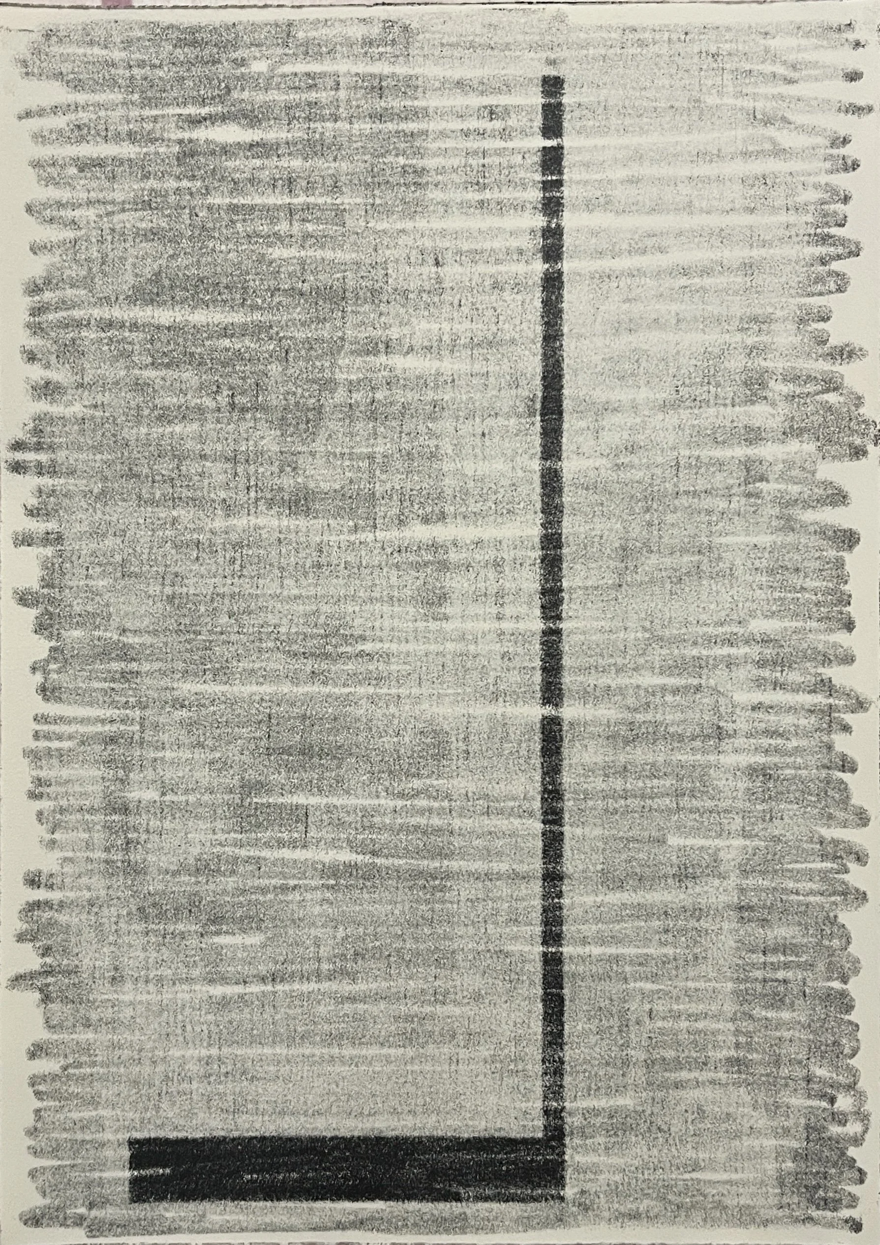 Stand Mark #3 (Gray), 2025, monotype, 14" x 10"