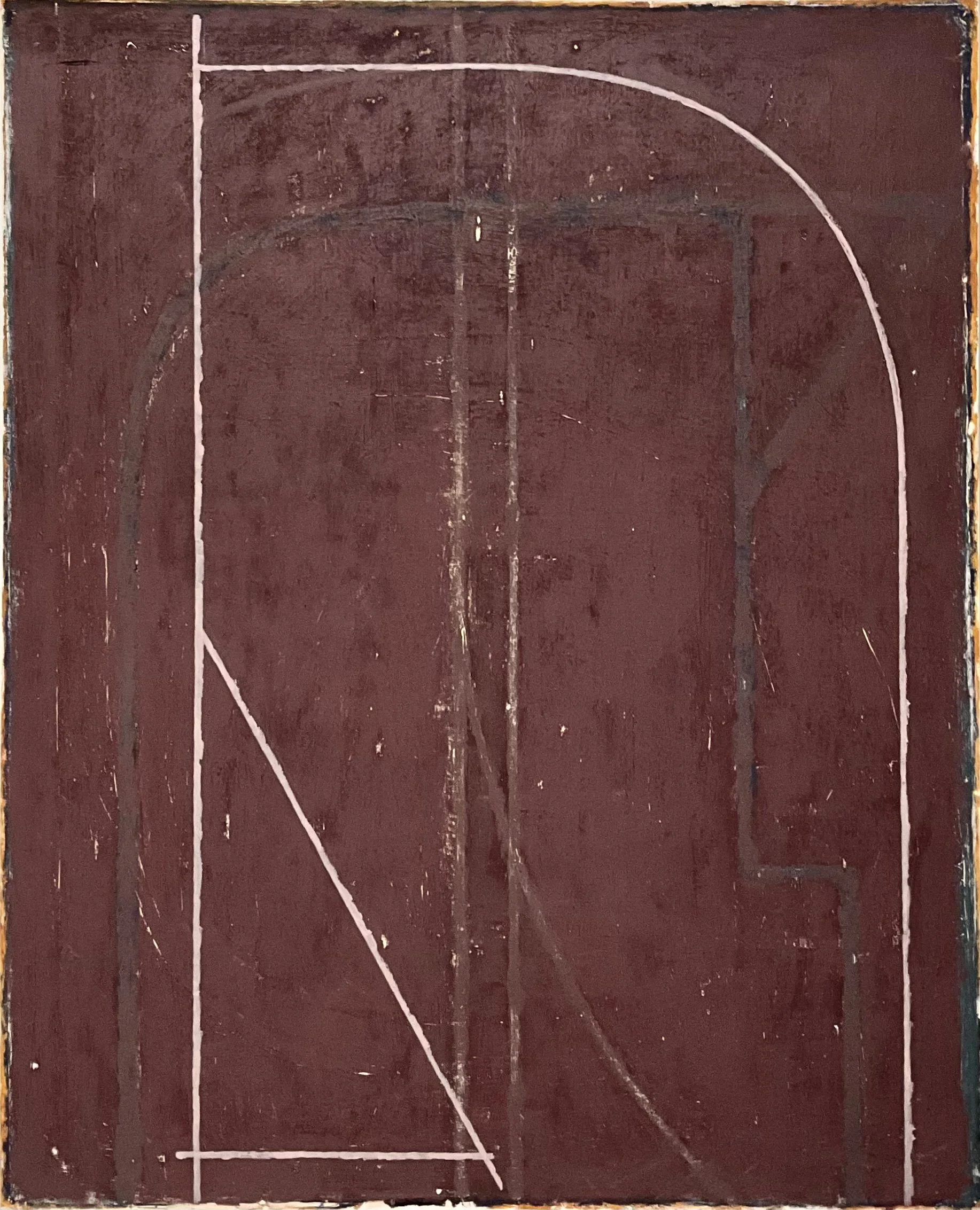 This and That, 2024, acrylic, graphite, pigment stick on paper mounted on canvas, 52” x 42”