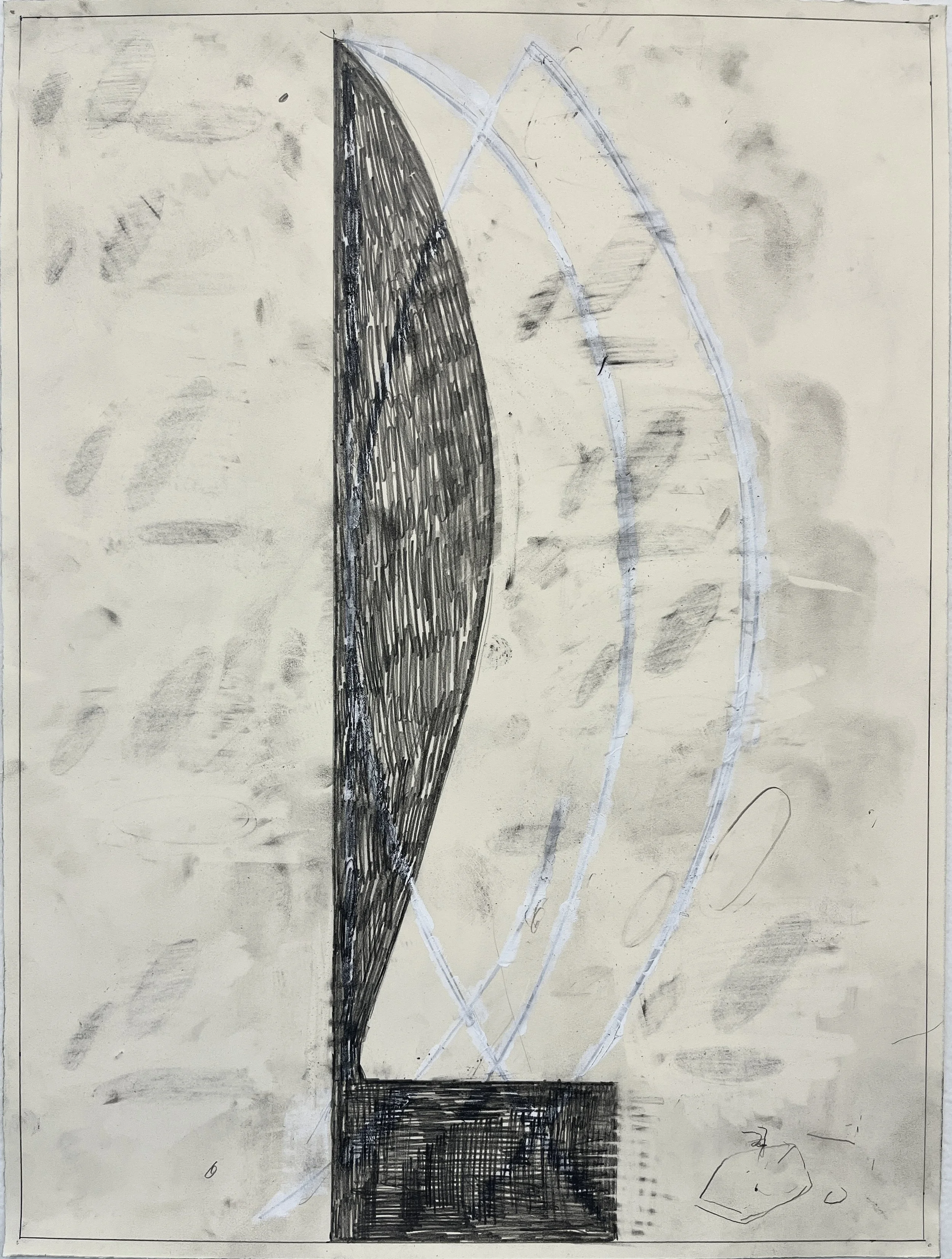 WA No. 15, 2026, graphite and gesso on paper, 24 x 18 in.