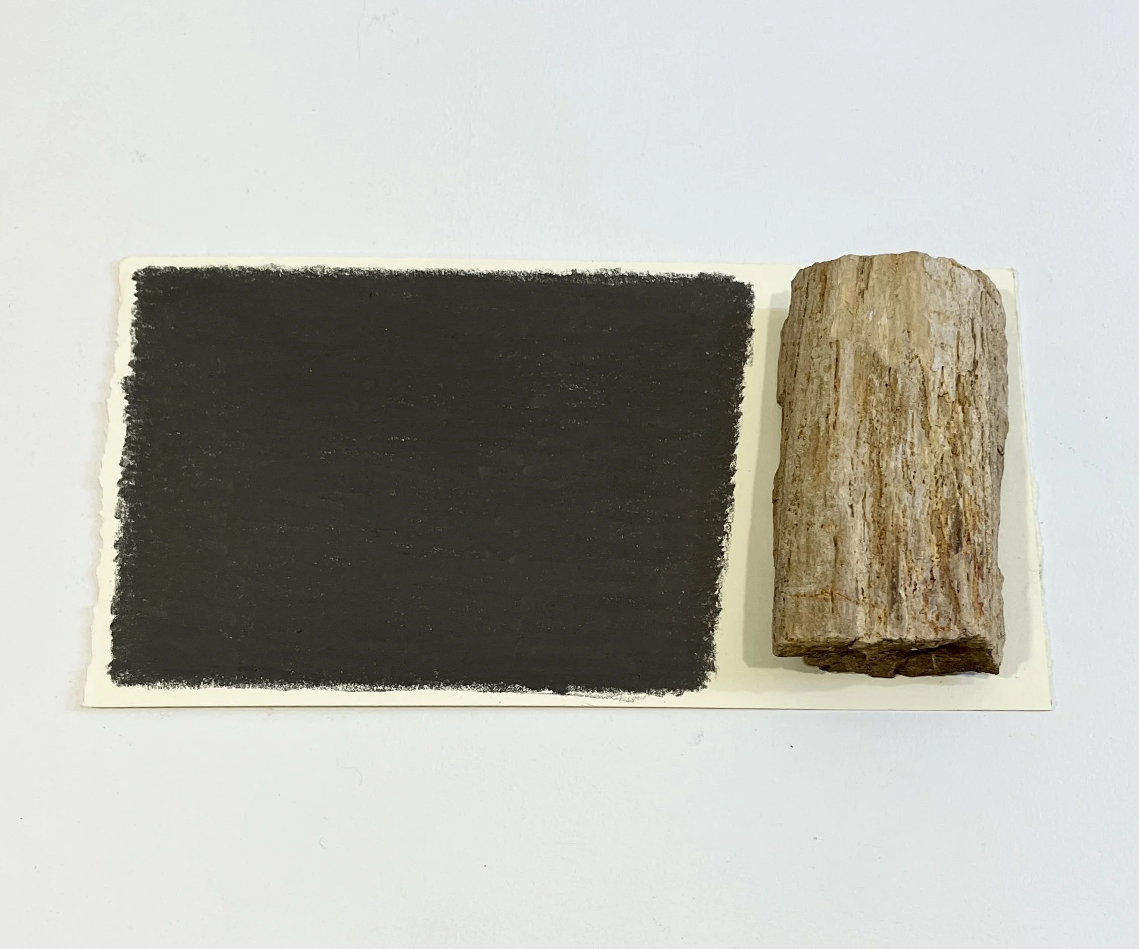 WA No. 4 (Temporary Sculpture), 2026, paper, graphite, found rock, 5, 1/2 x 11 x 1, 1/4 in. 