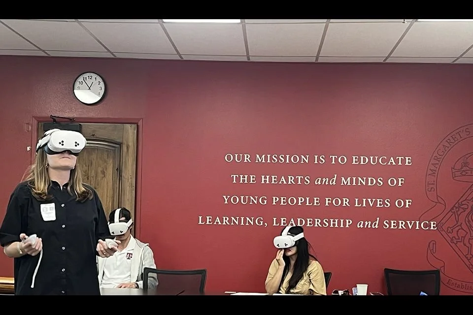 Testing out VR educational programs.