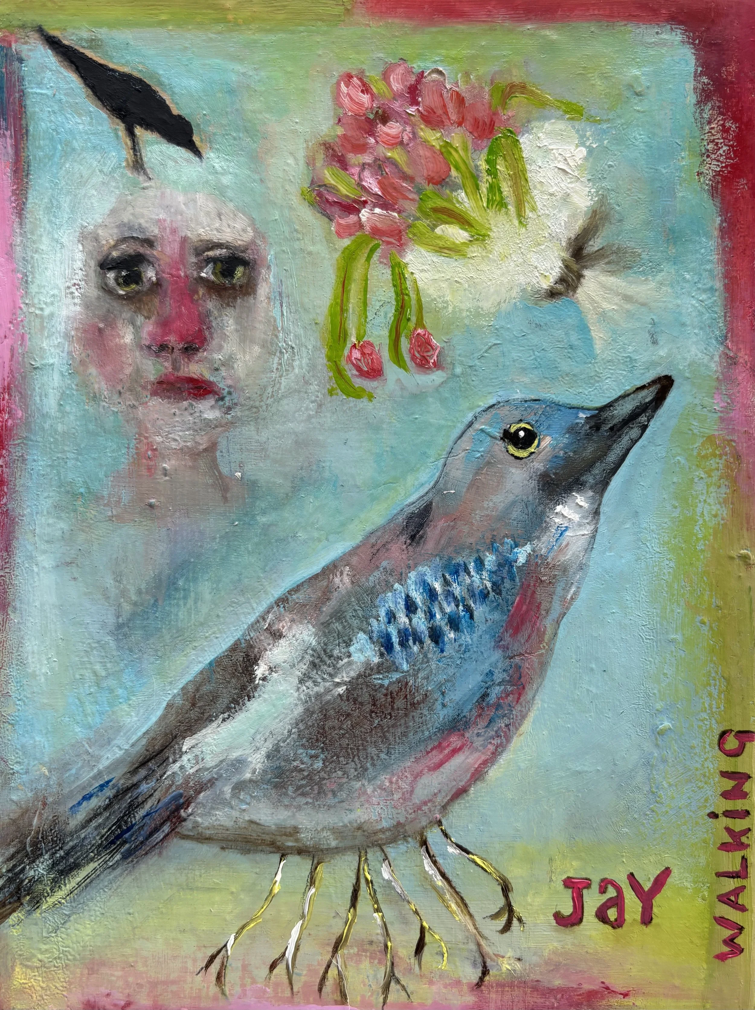 Jay Walking,  Tulips and Crow