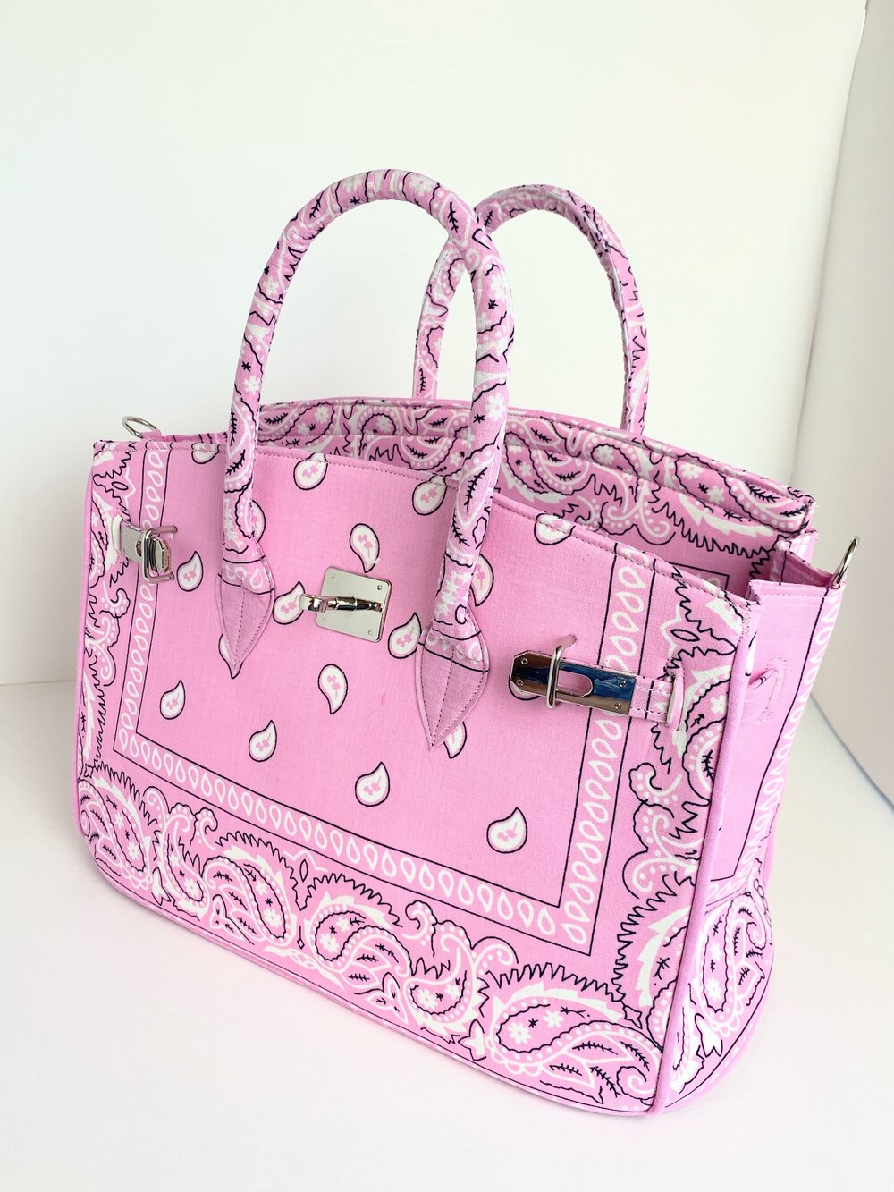 Bags, Pink Bandana Print Handbag