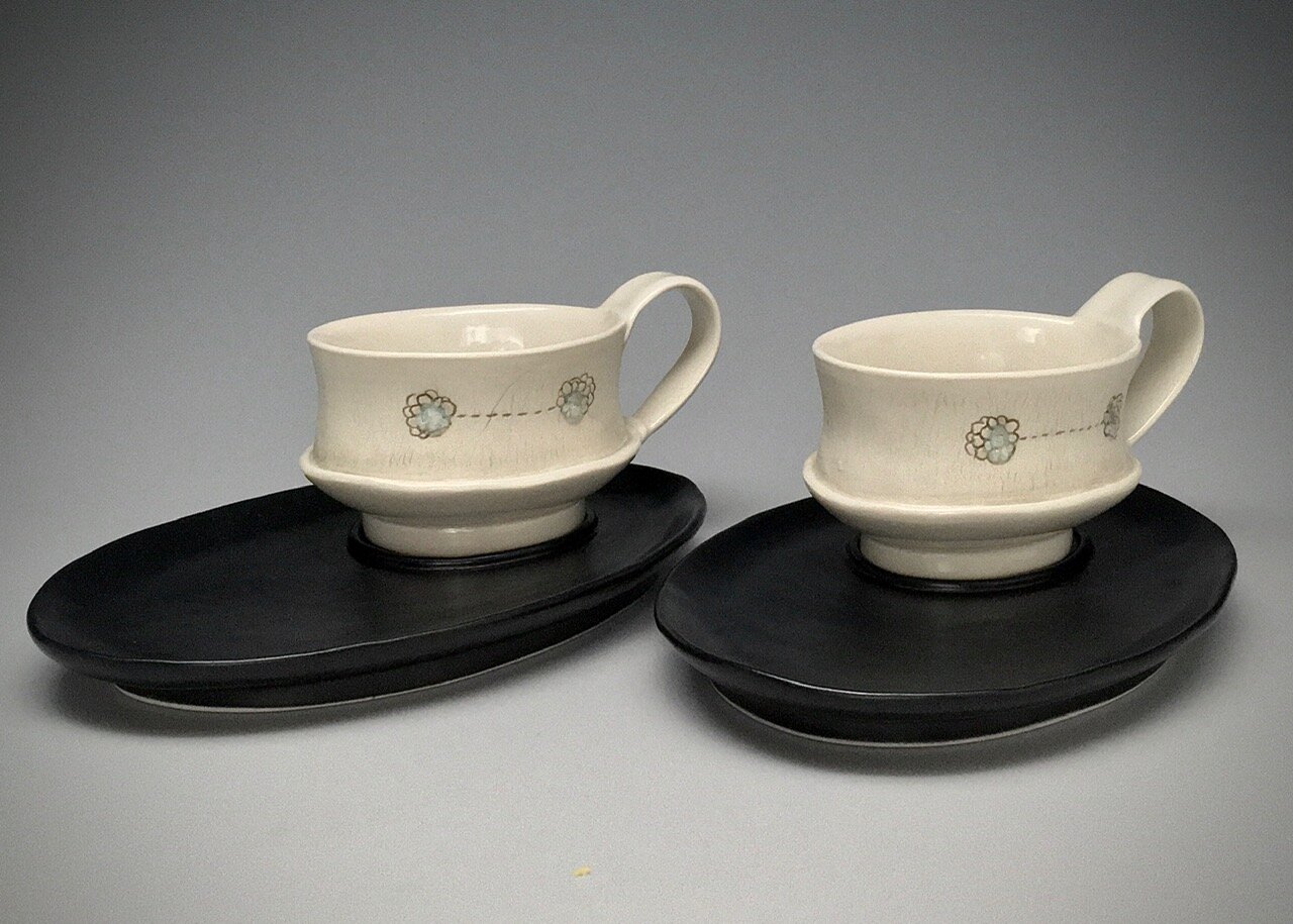 Pair of Cocoa Cups with Saucers