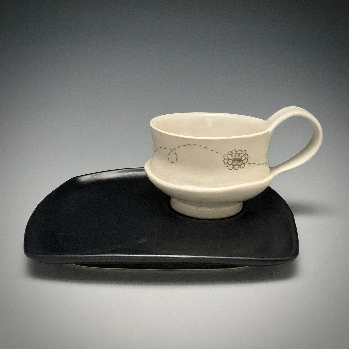 Cup and Saucer, Black and White