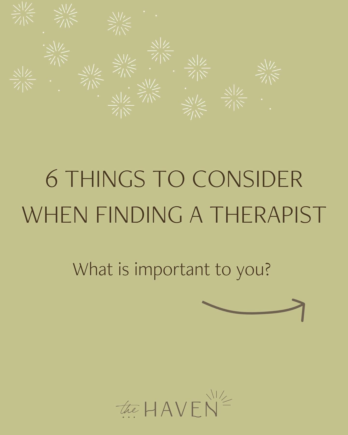 The ultimate goal of finding a therapist is for you to feel comfortable and safe, get the professional support for your situation, and feel like the best, healthiest version of you! 🤗

While there are many factors to consider when looking for a ther