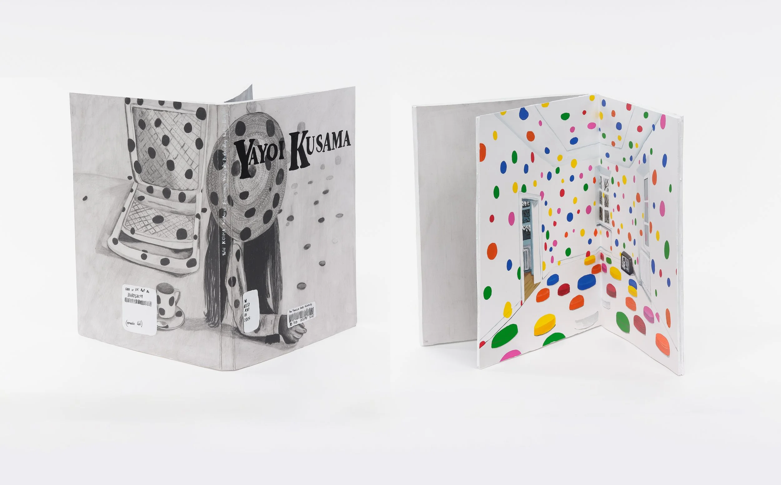 Yayoi Kusama, 2025
Paper, pencil, paint, and glue
9 x 12 3/4 x 11 inches