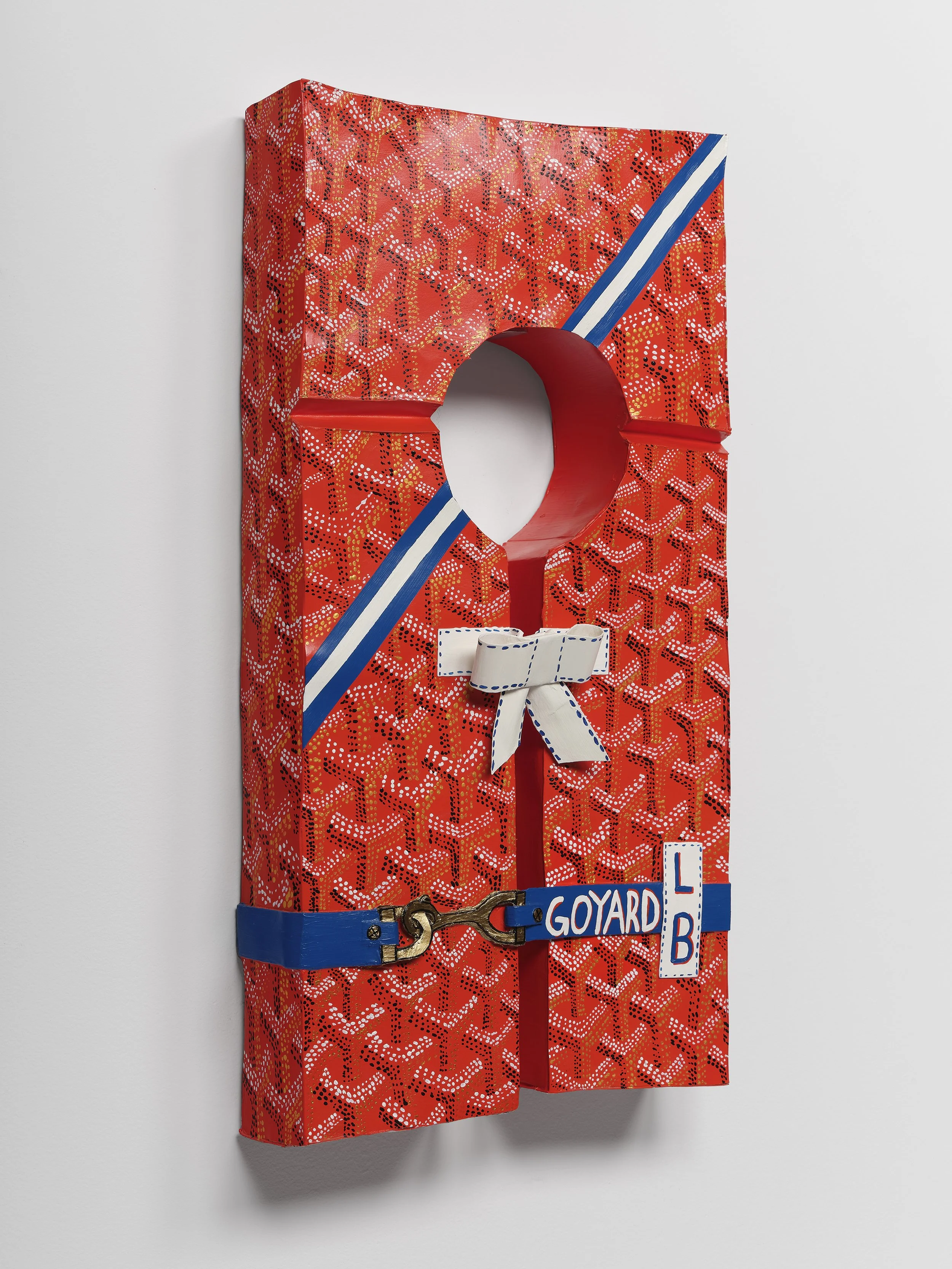 Goyard Life Vest, 2016
Paper, paint and glue
24 1/2 x 12 1/2 x 5 1/2 inches