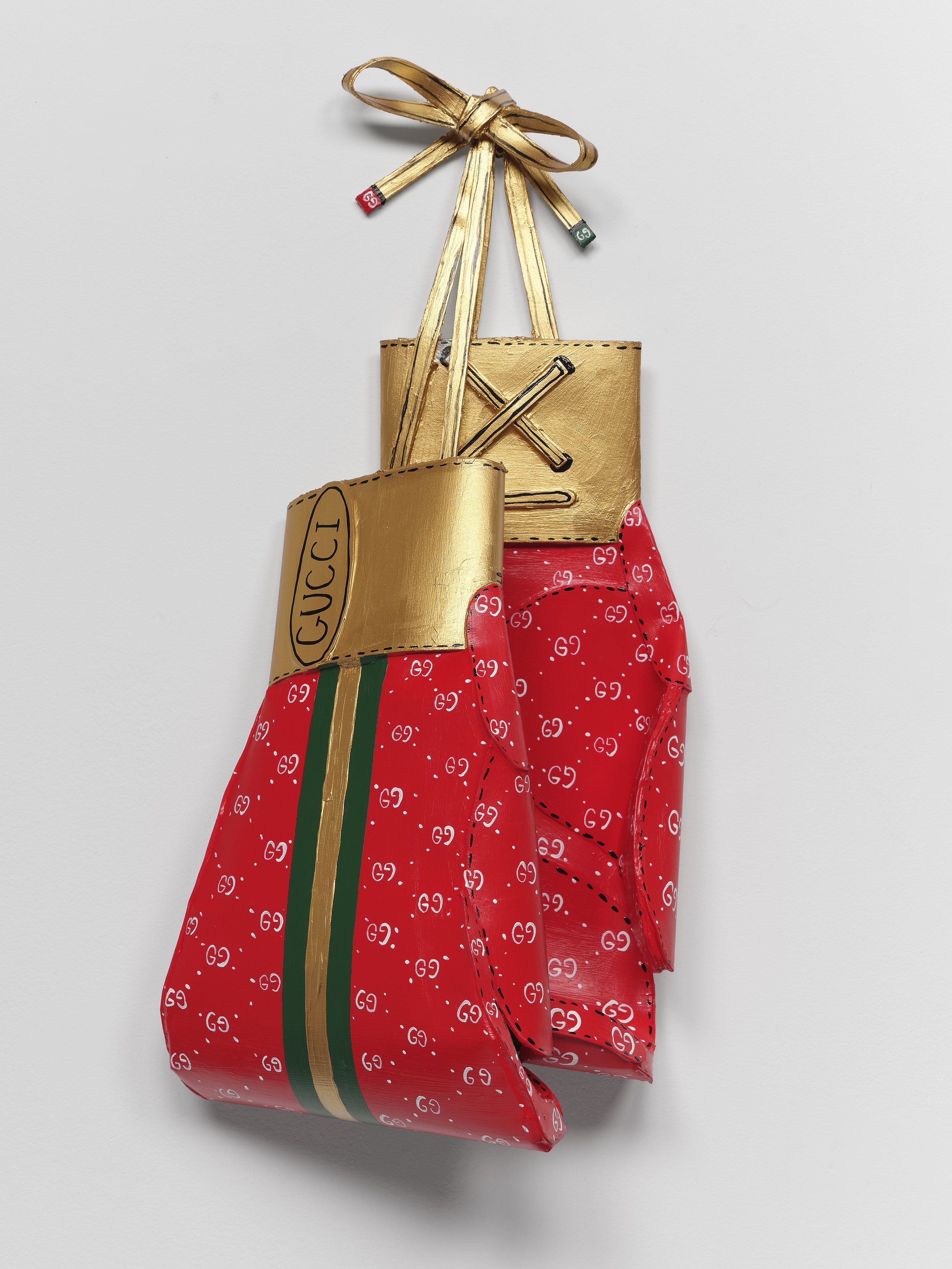 Gucci Boxing Gloves, 2007
Paper, paint and glue
20 x 10 x 6 inches