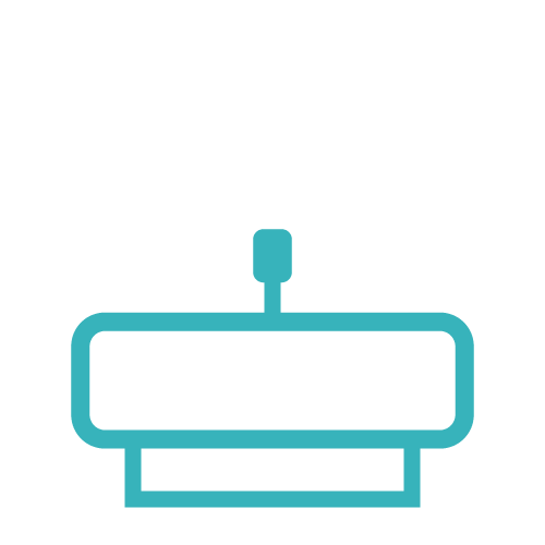 Icon of a person standing at a podium with a microphone.