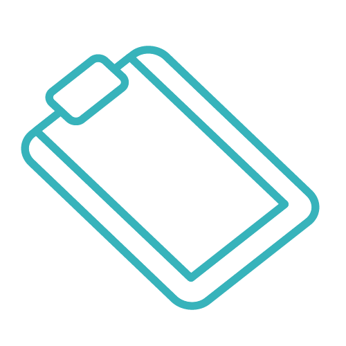 Outline drawing of a clipboard with checkmarks.
