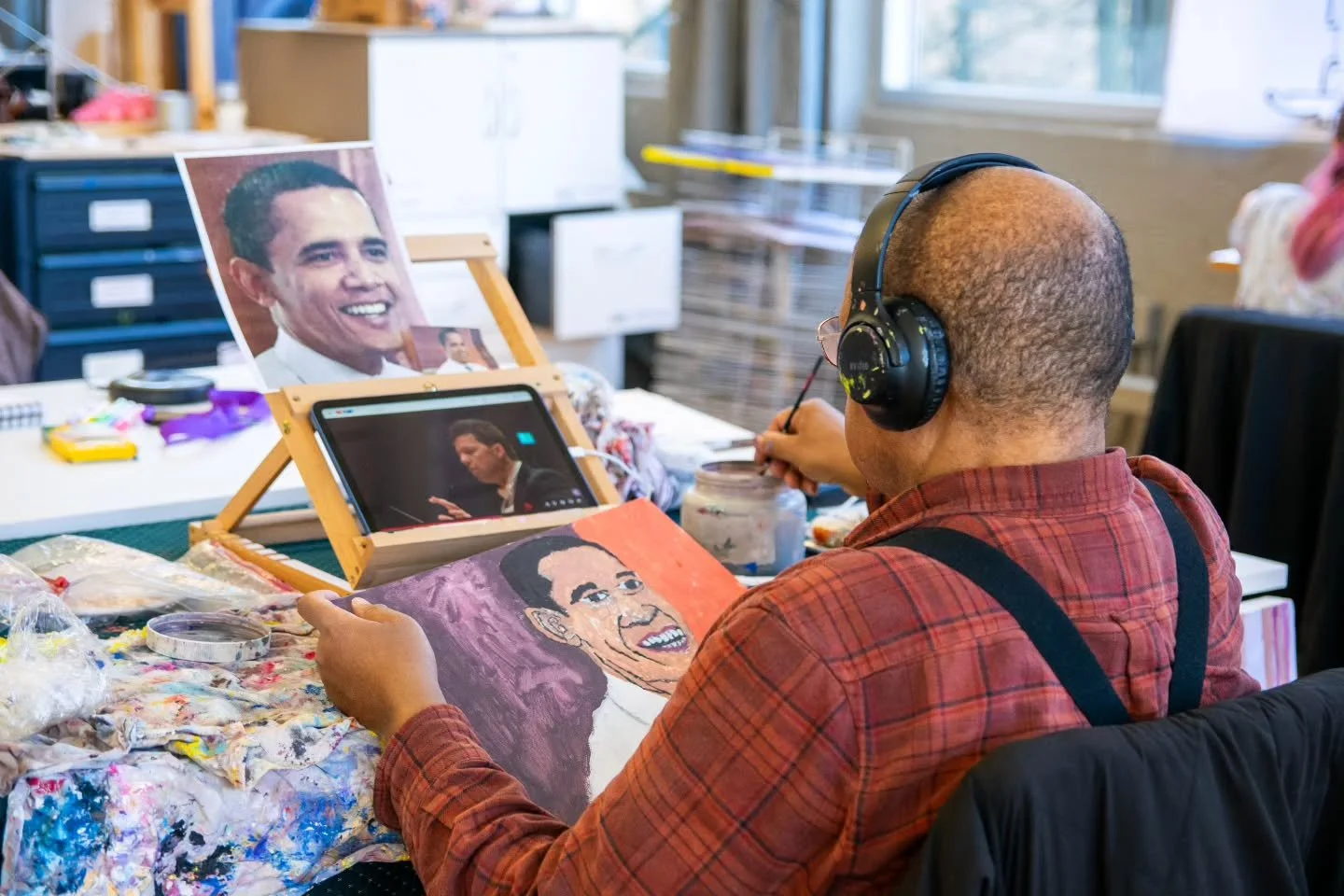 If you&rsquo;ve spent time in the studio, you&rsquo;ve seen the work that happens here each day.

Artists return to their practice, experiment with materials, and develop their work over time, from painting and drawing to printmaking and mixed media,